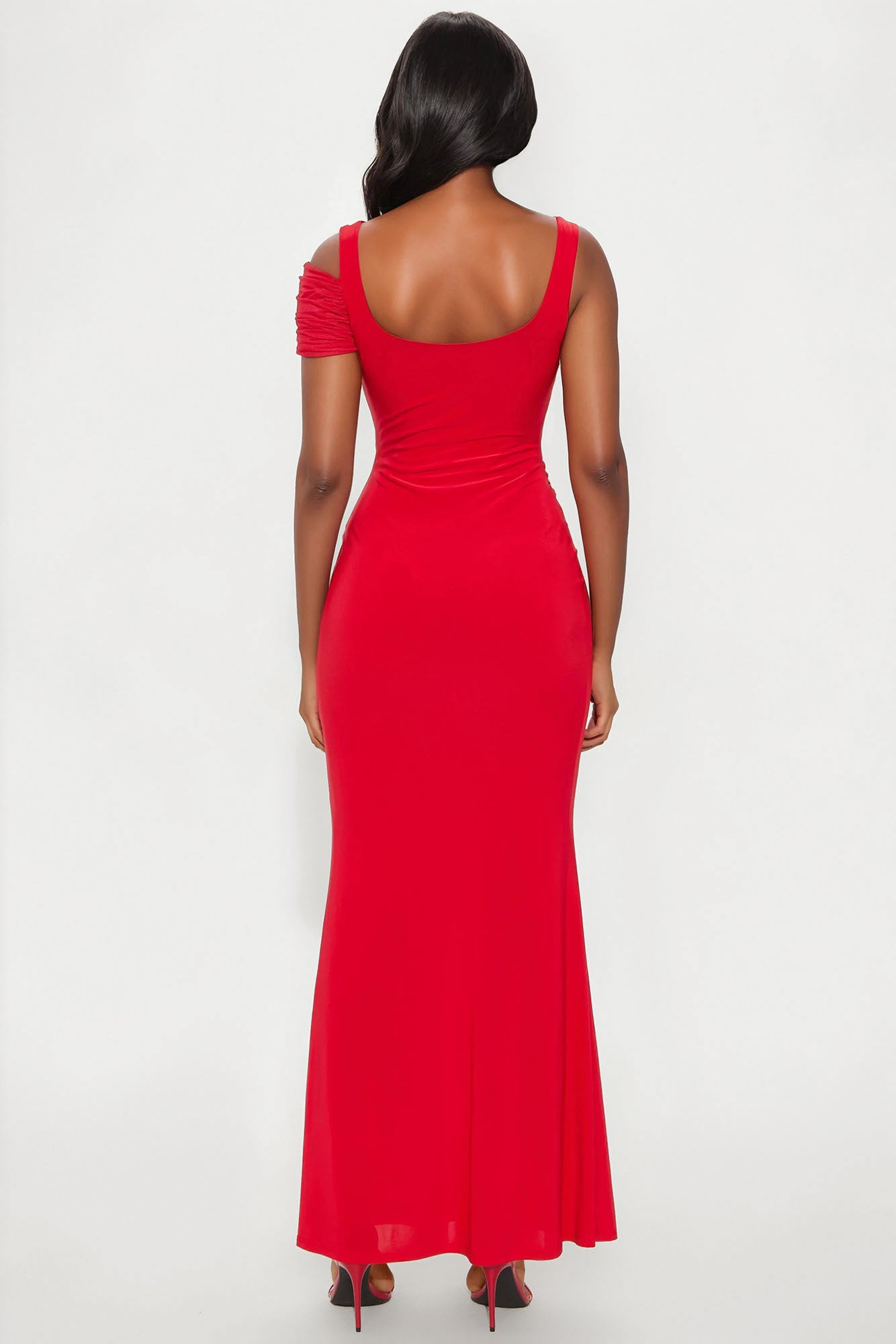 Caught Your Attention Maxi Dress - Red - Image 3