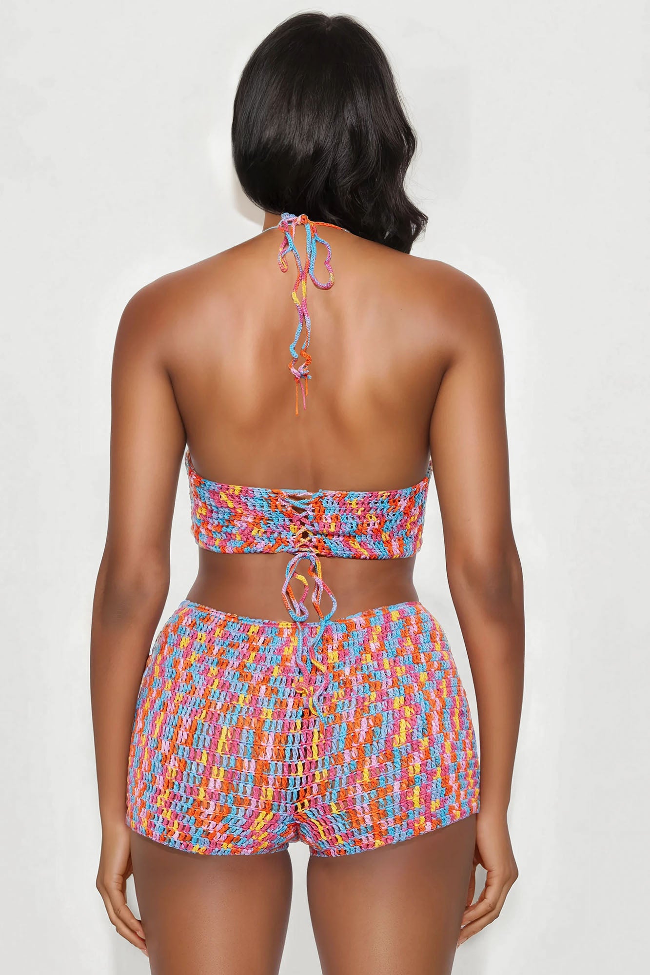 Sunset Sands Crochet Short Set - Multi Color - Image 3