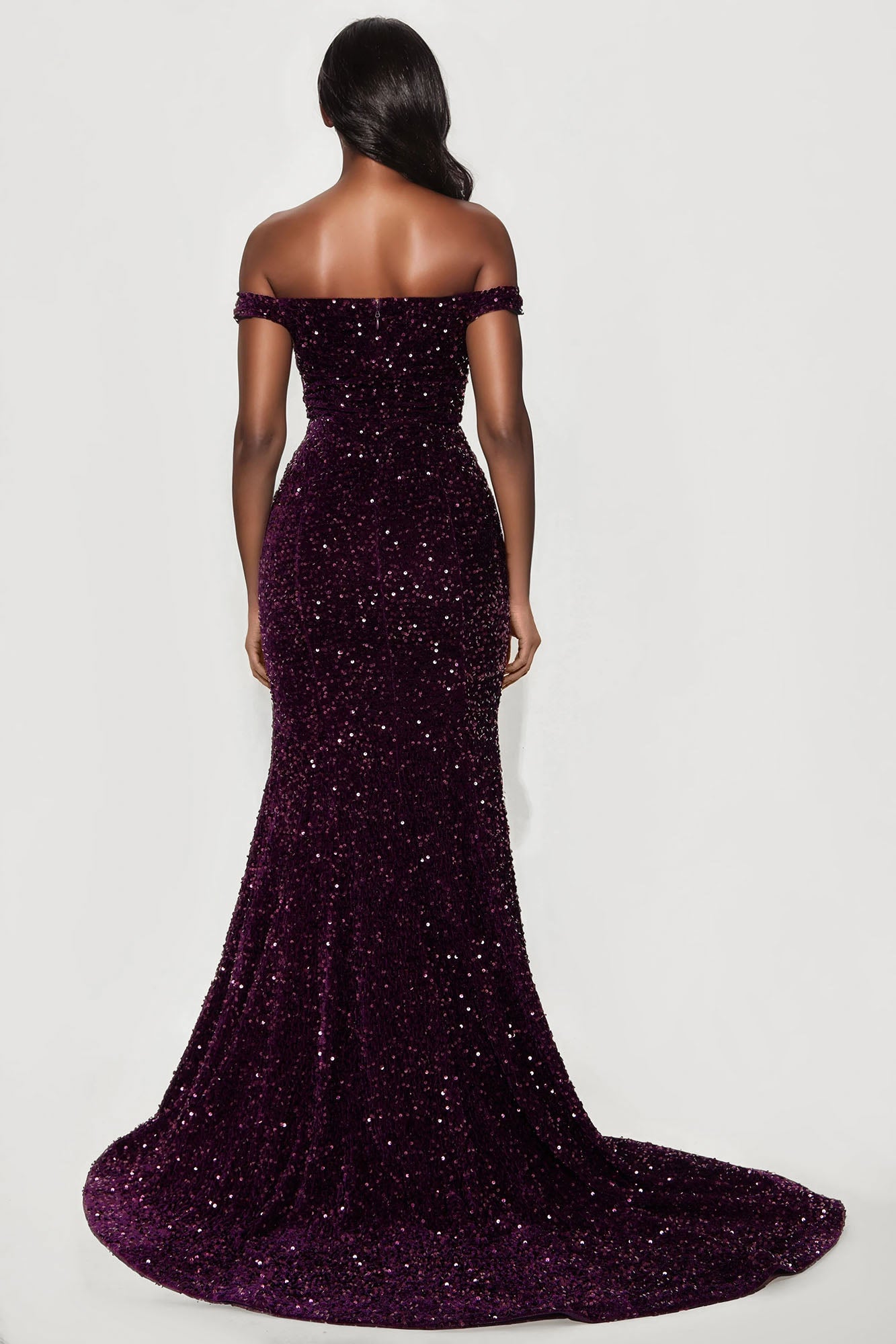 Alora Sequin Maxi Gown - Plum - Image 3