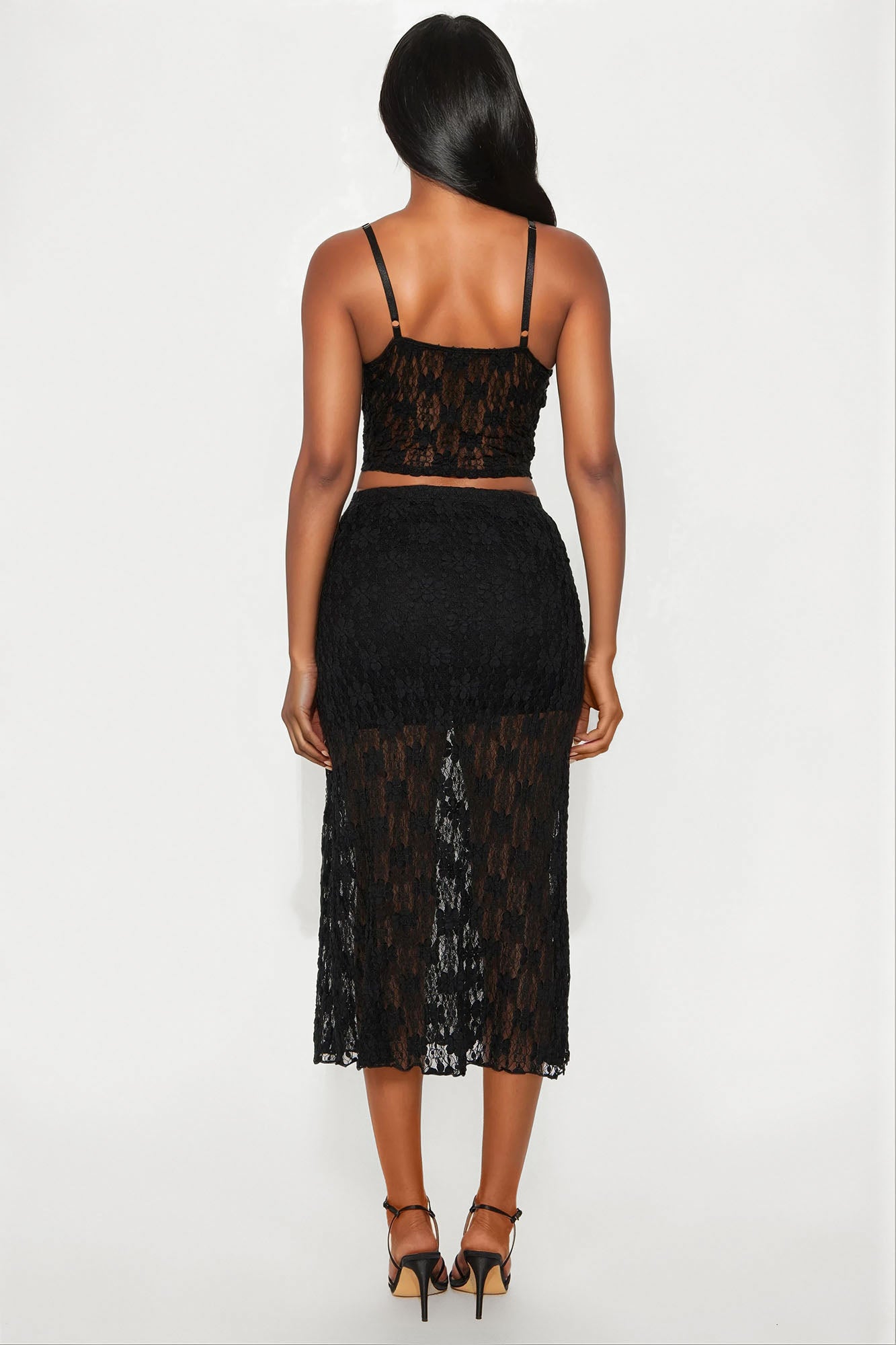 Anaisha Lace Maxi Skirt Set - Black - Image 3