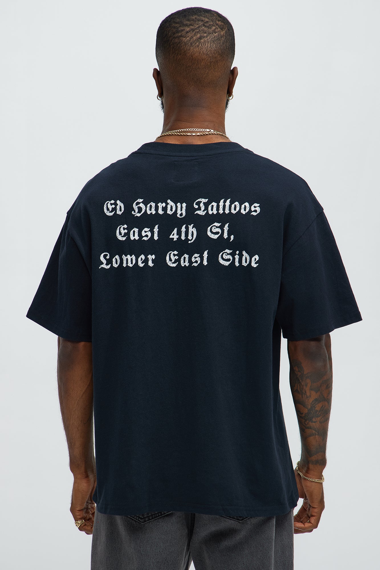Ed Hardy Tattoos Oversized Short Sleeve Tee - Black - Image 4