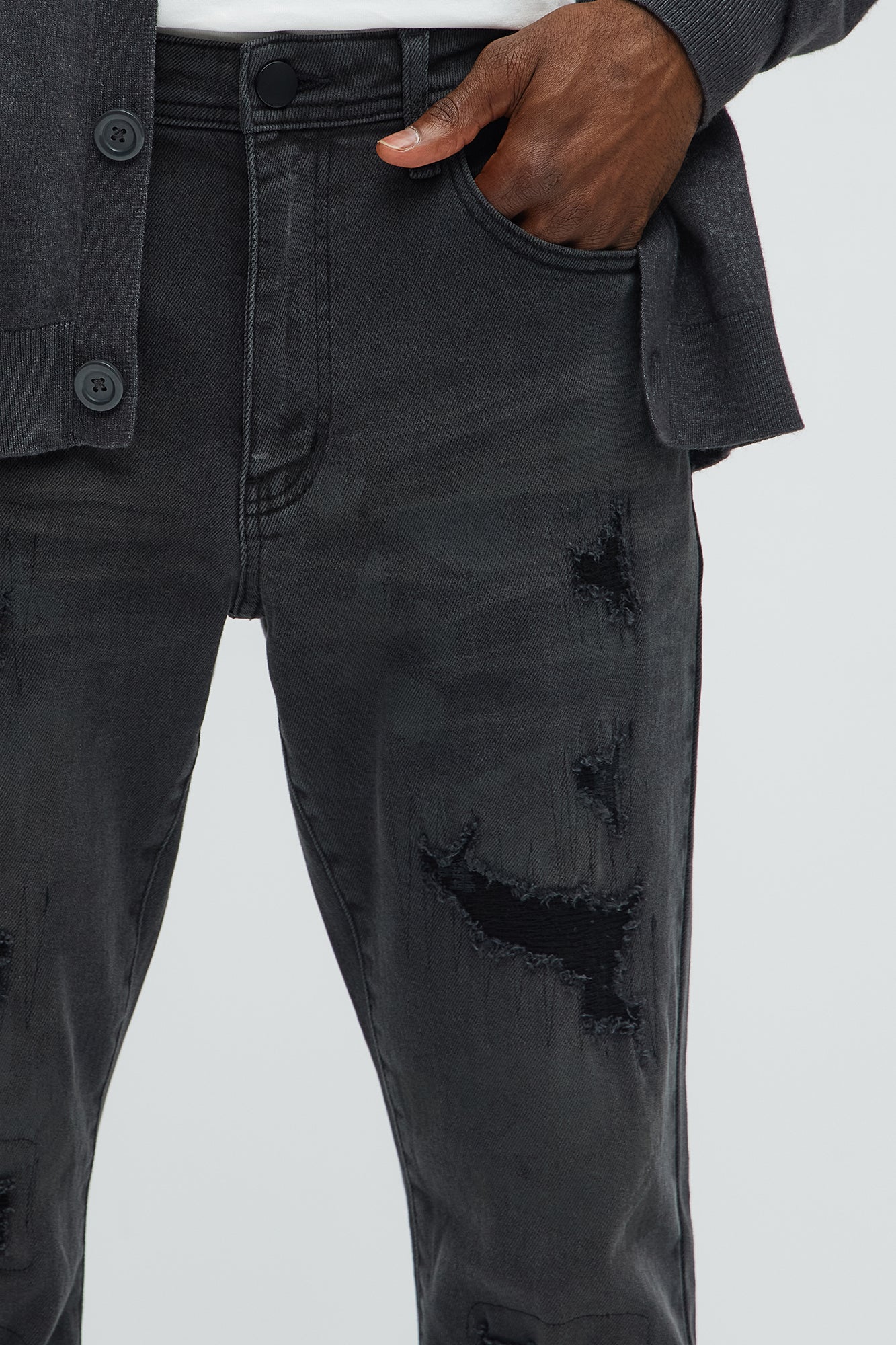 Ask About Me Slim Flare Jeans - Black - Image 3