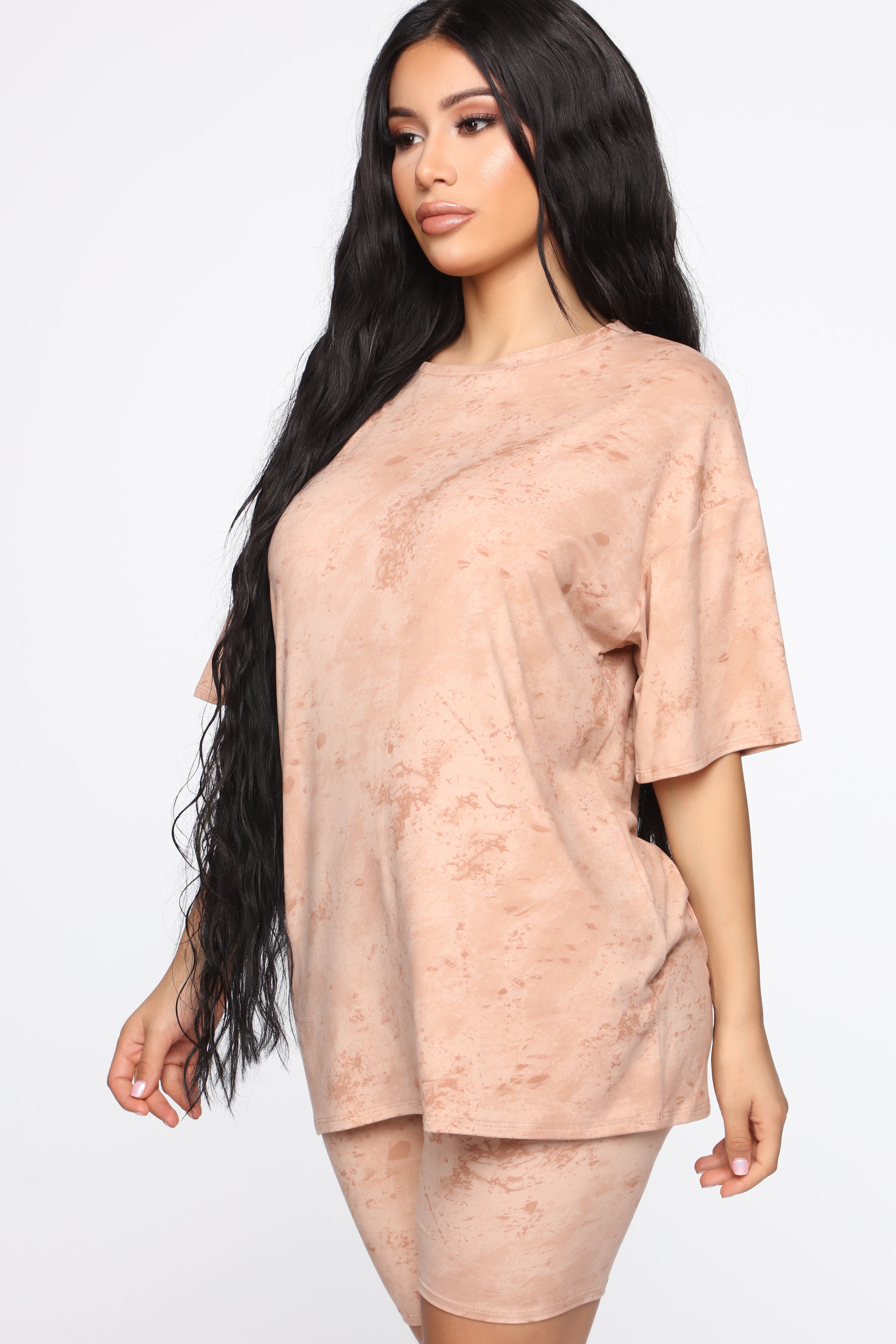 Chelsea Biker Short Set - Taupe - Image 5