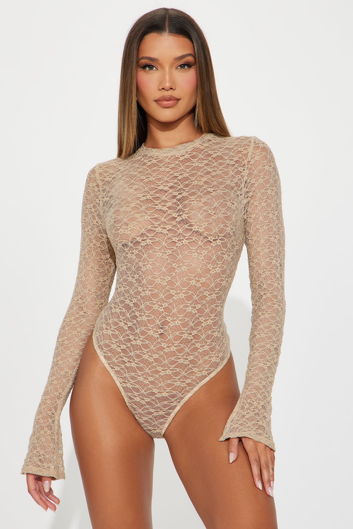 Dreamy Romance Lace Skirt Set - Taupe - Image 3