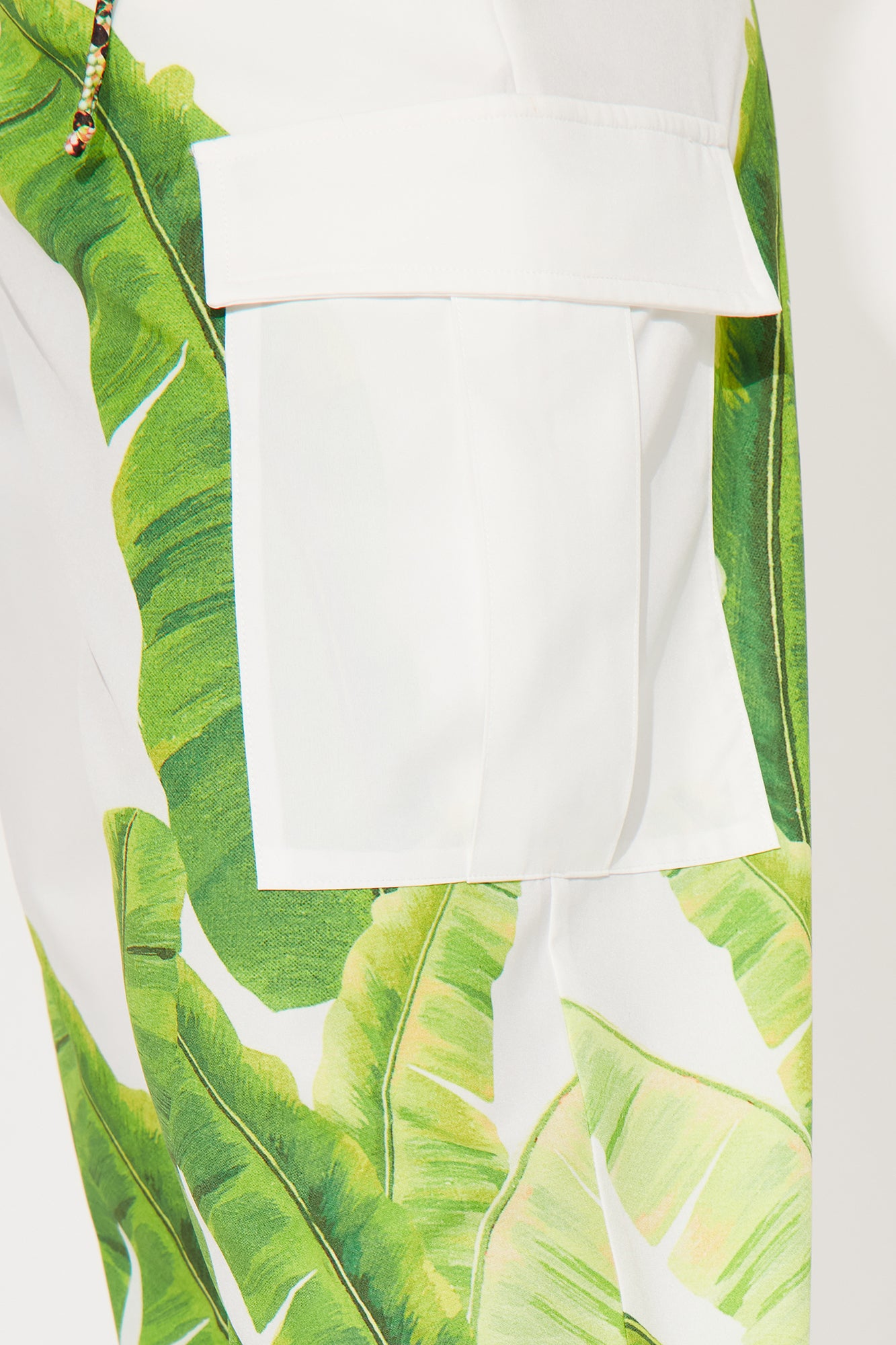 Tropical Oasis Satin Jogger Set - White/combo - Image 3