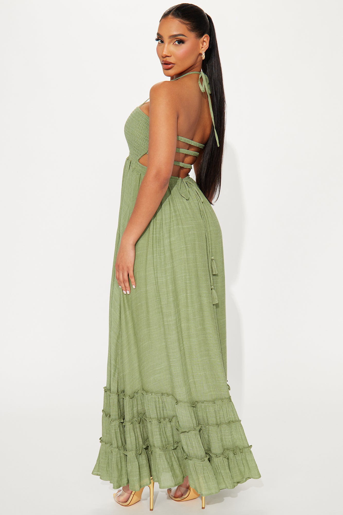 Hayley Halter Maxi Dress - Sage - Image 3
