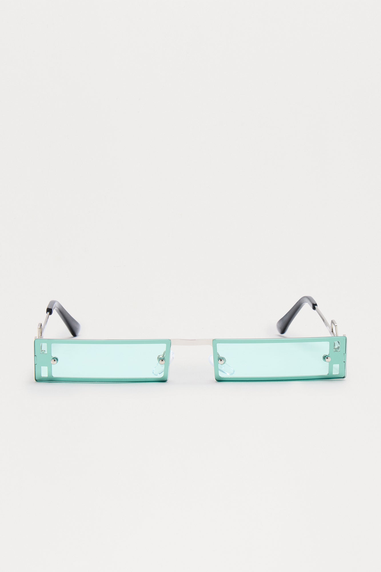 Slim Rectangle Sunglasses - Teal/combo - Image 3