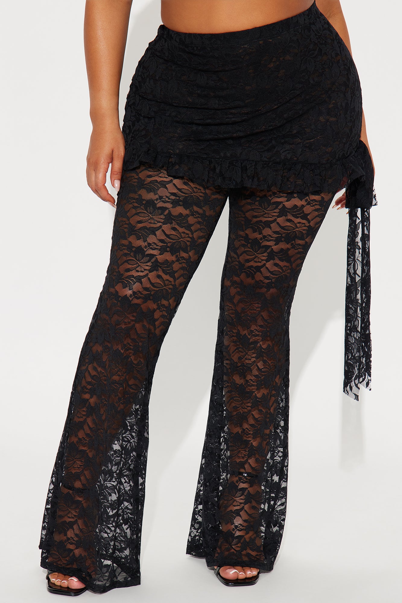 Denielle Lace Flare Pant - Black - Image 5