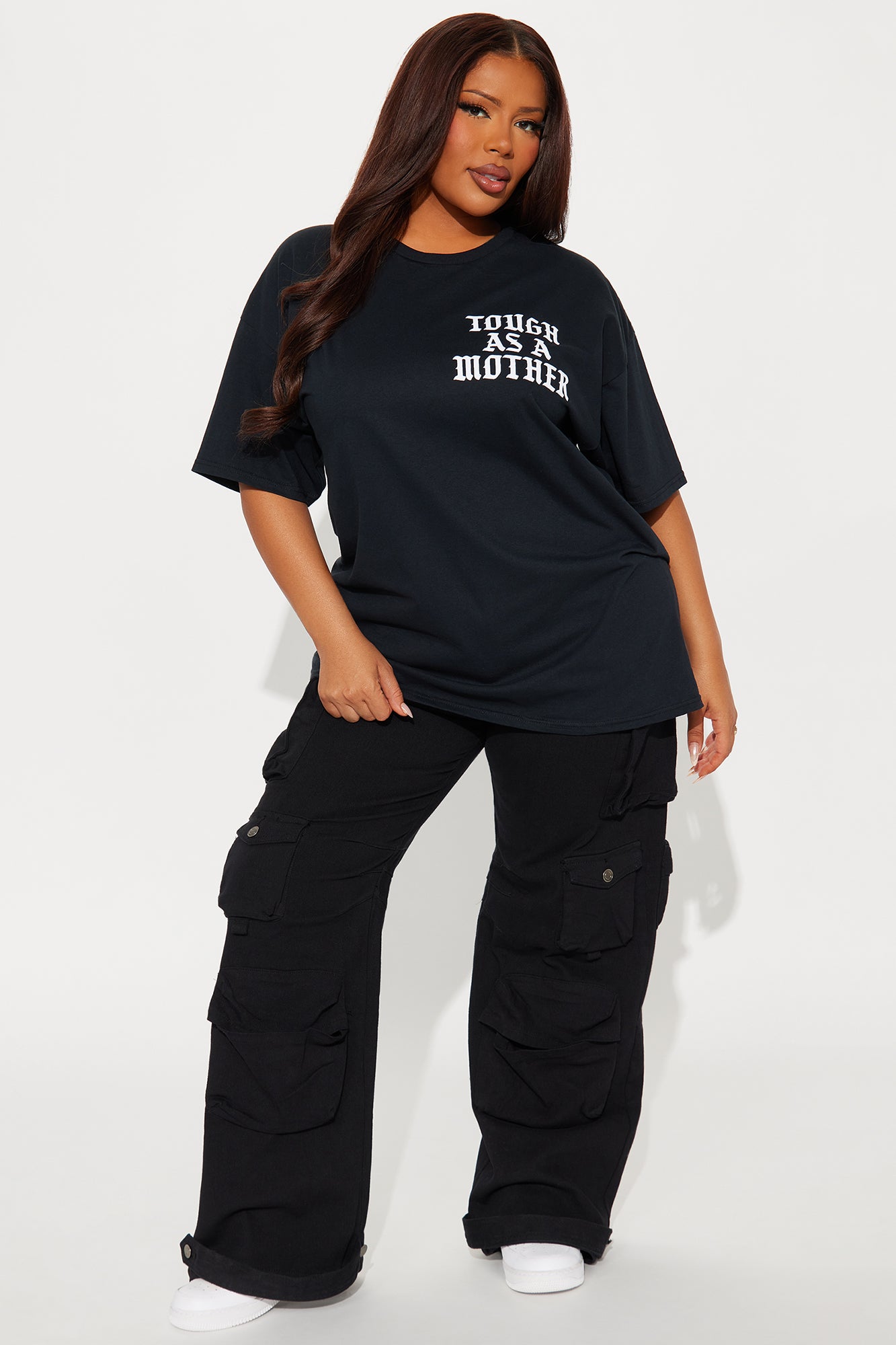 Tough As A Mother Oversized Tee - Black - Image 8