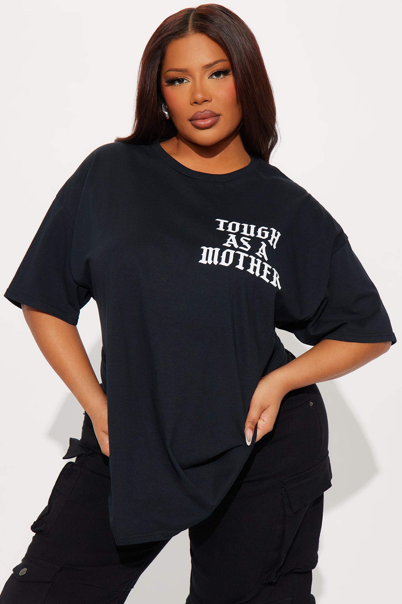 Tough As A Mother Oversized Tee - Black - Image 9