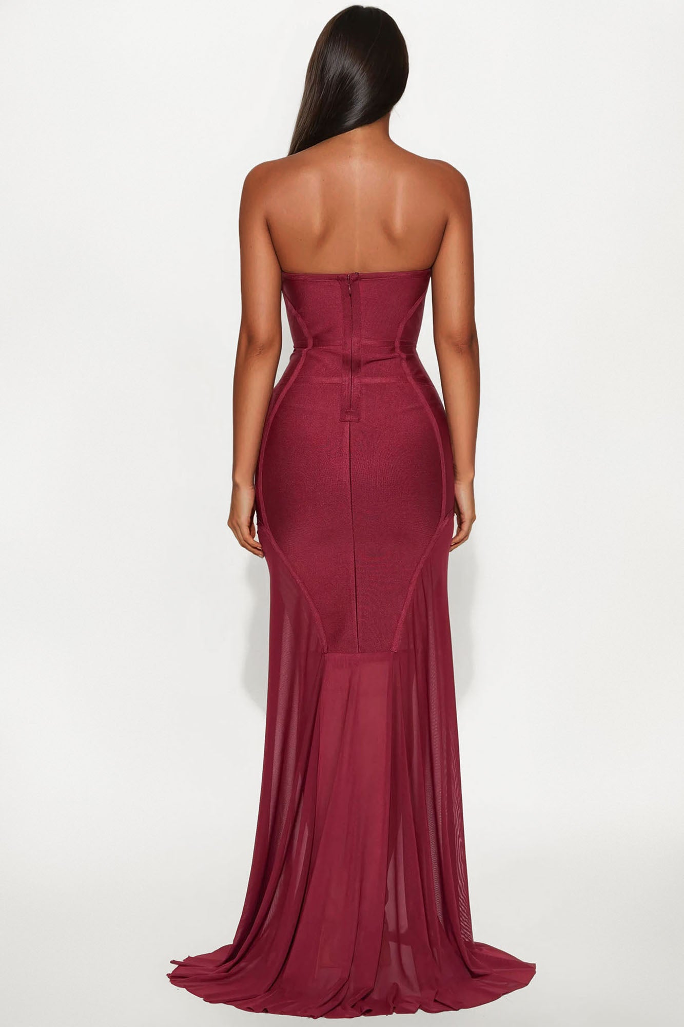 Night Life Bandage Maxi Dress - Wine - Image 3