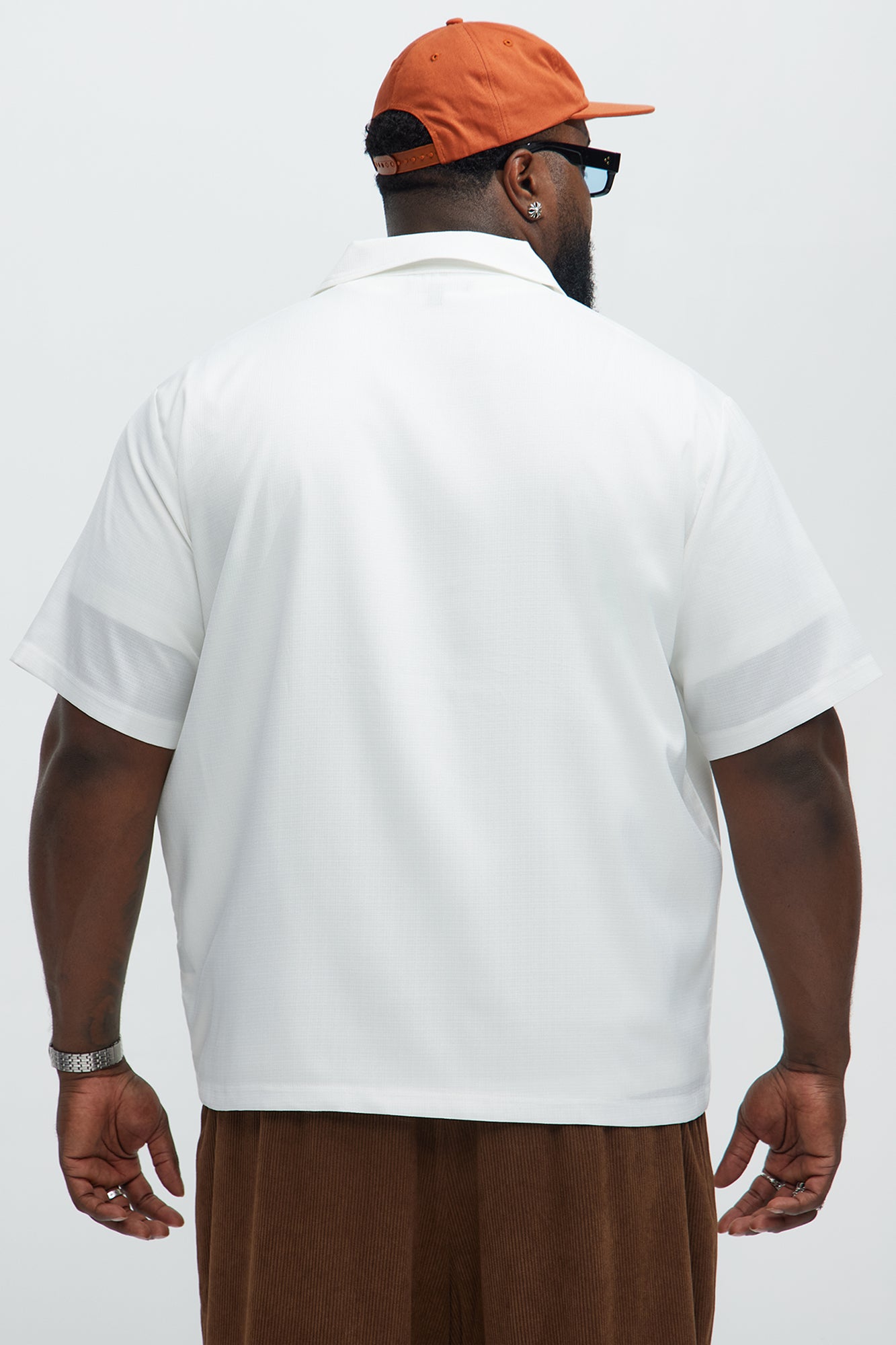 Desert Embroidered Cuban Collar Button Up - White - Image 7