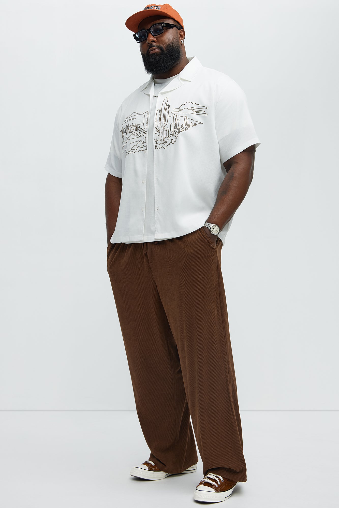 Beau Baggy Corduroy Pants - Brown - Image 6