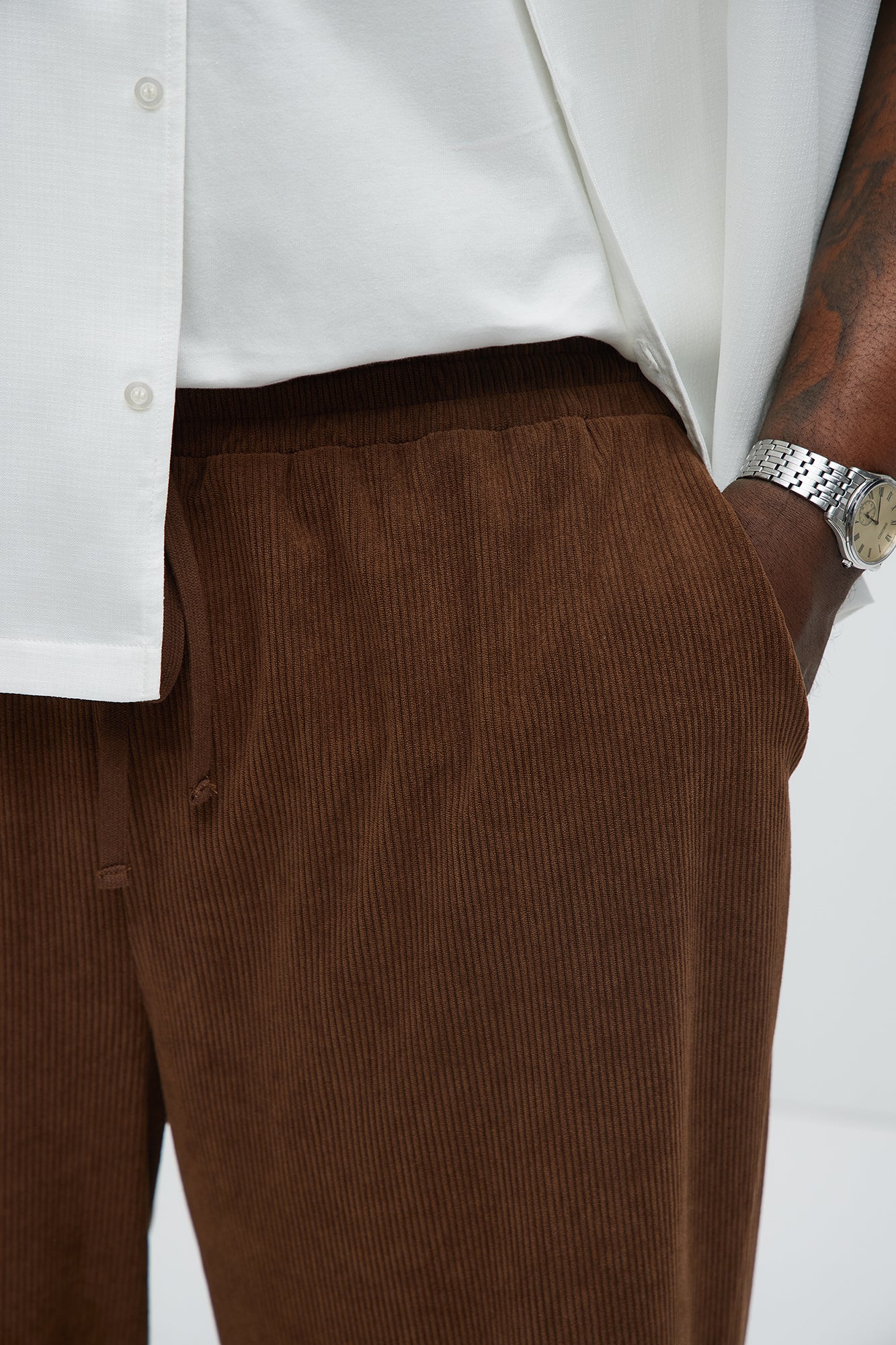 Beau Baggy Corduroy Pants - Brown - Image 7