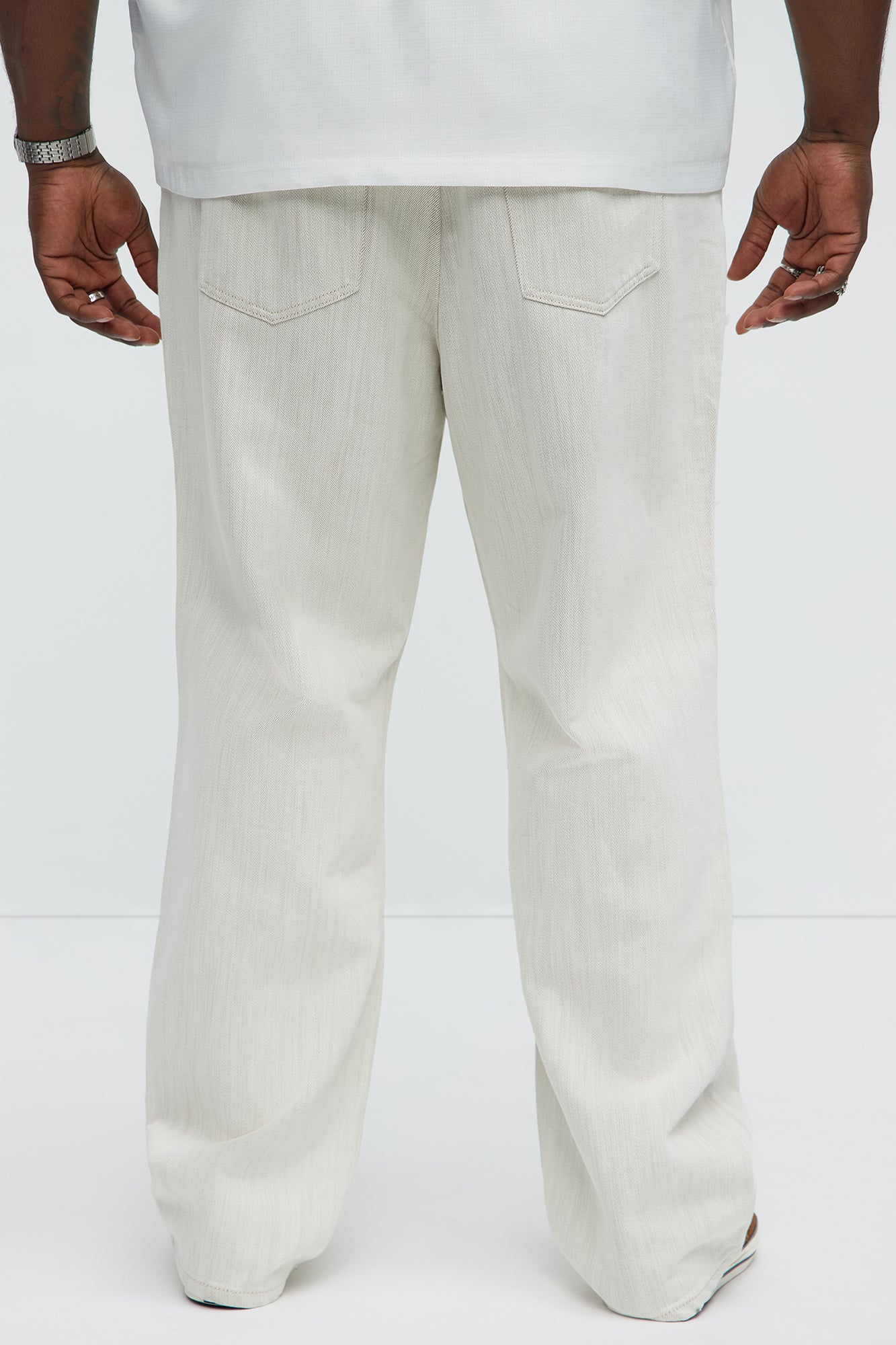 Hector Distressed Straight Jeans - Beige - Image 9