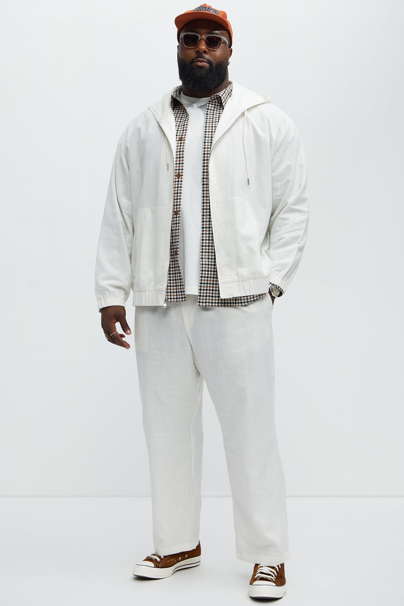 Bahamas Linen Relaxed Hooded Jacket - White - Image 7