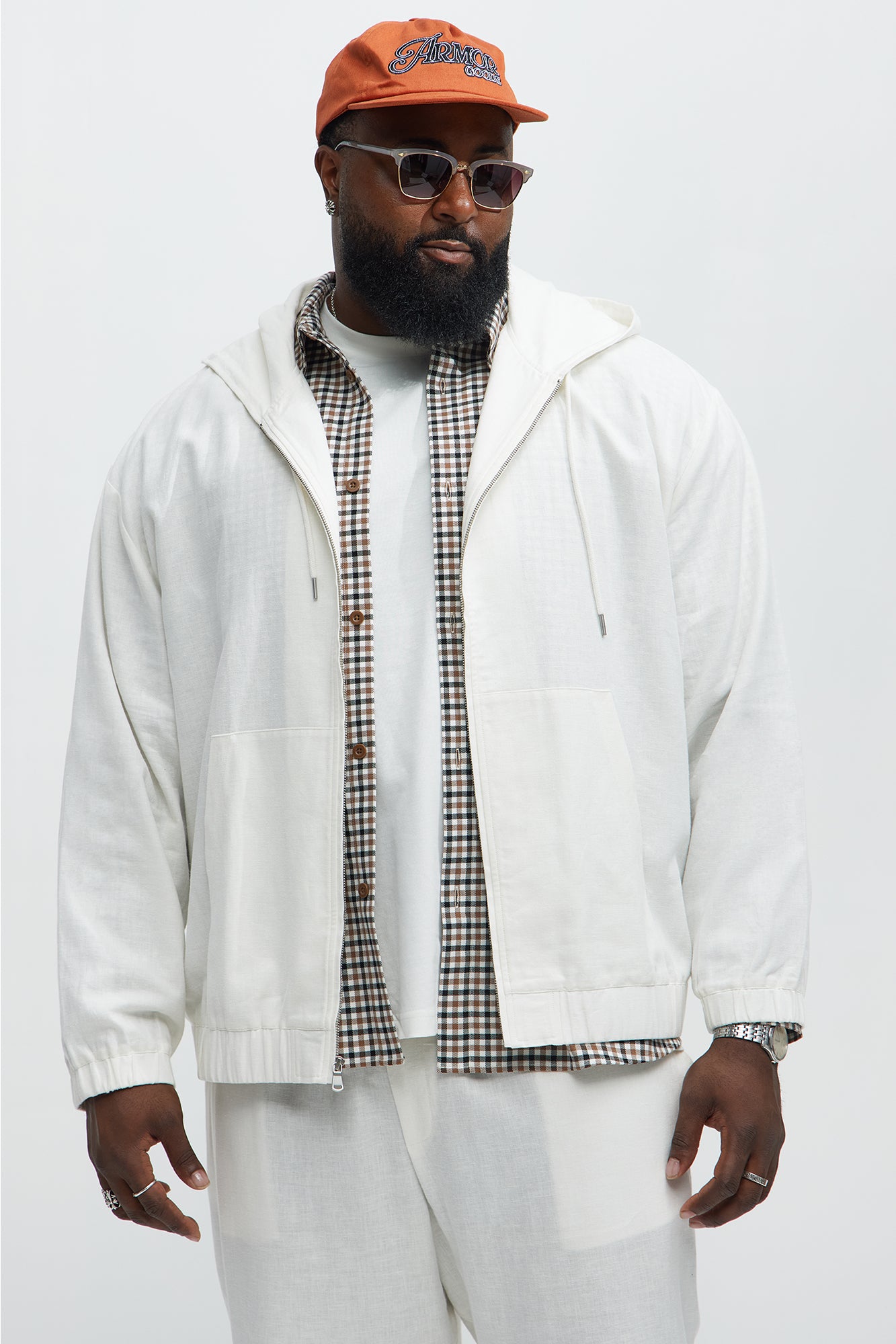 Bahamas Linen Relaxed Hooded Jacket - White - Image 6