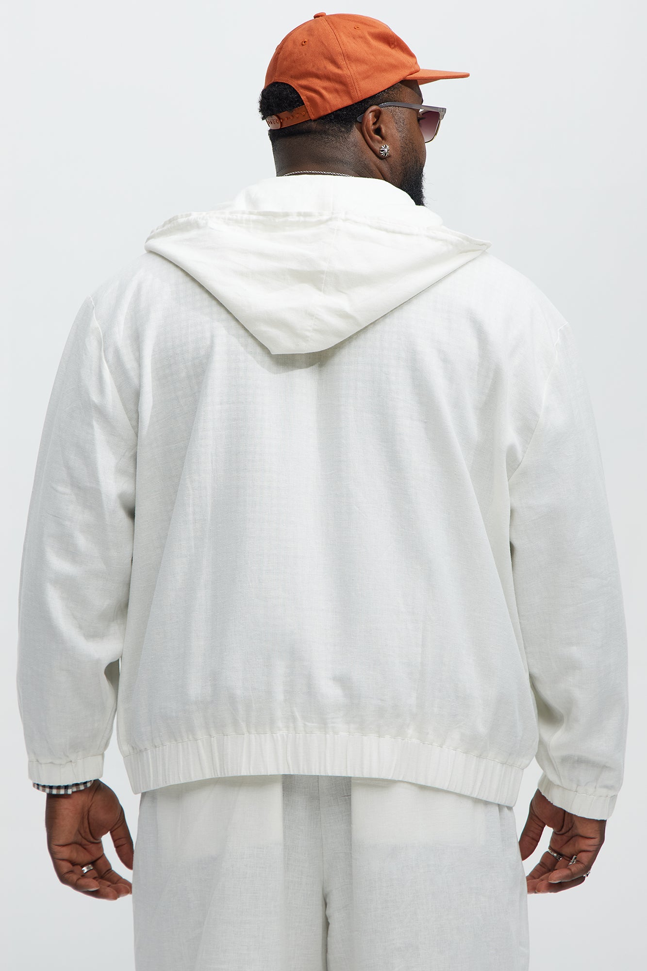 Bahamas Linen Relaxed Hooded Jacket - White - Image 9