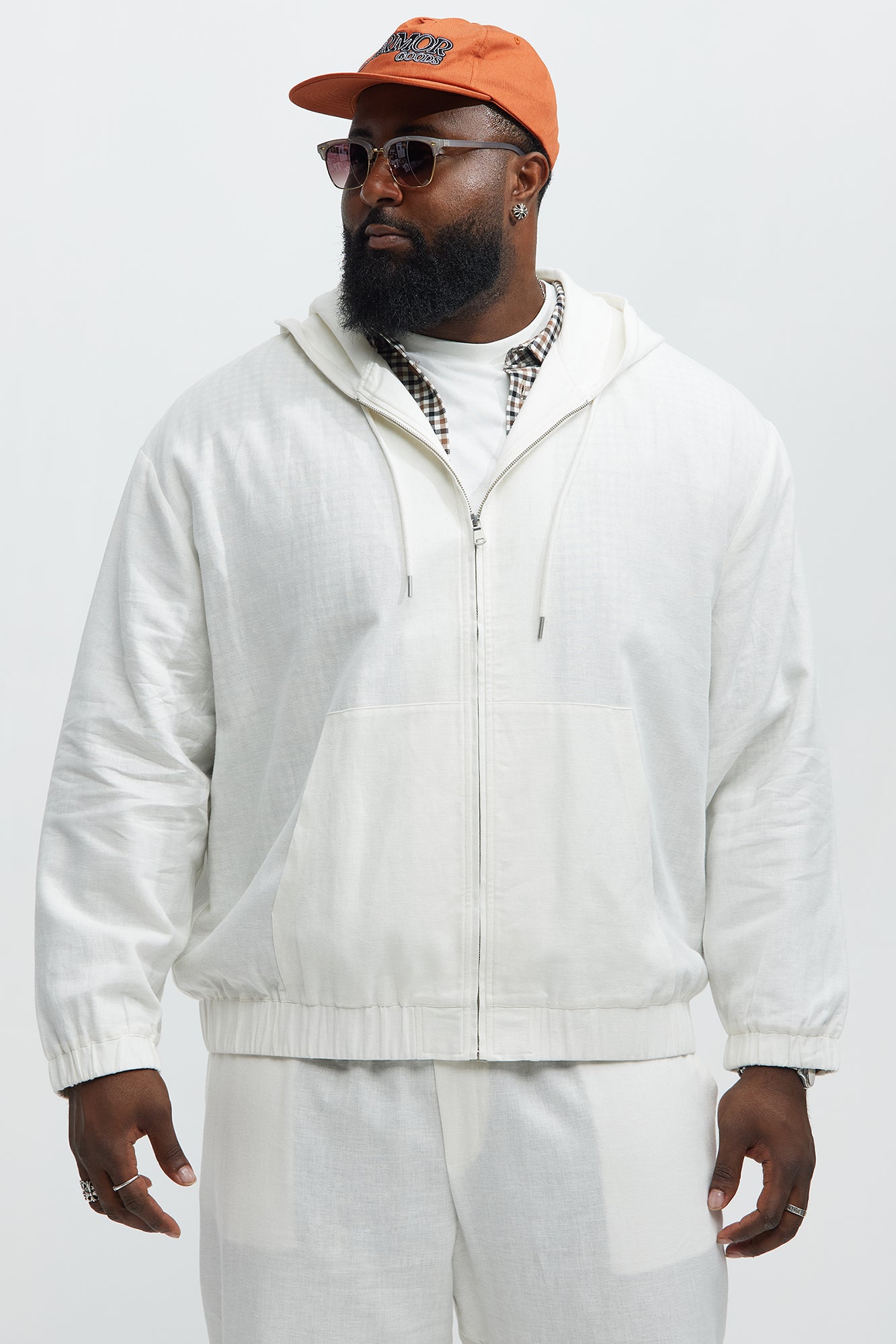 Bahamas Linen Relaxed Hooded Jacket - White - Image 8