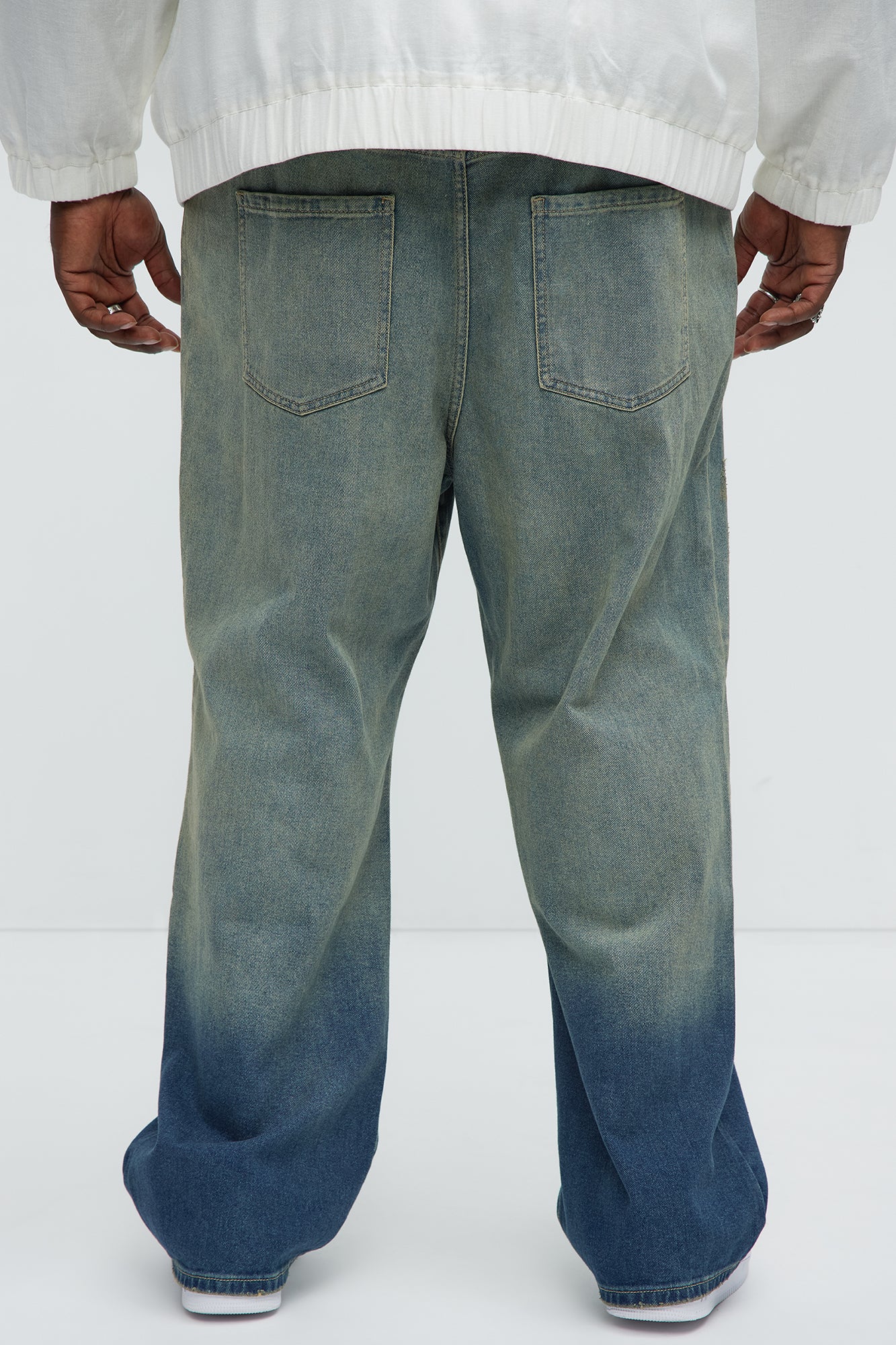 Blend Out Distressed Baggy Jeans - Vintage Blue Wash - Image 9