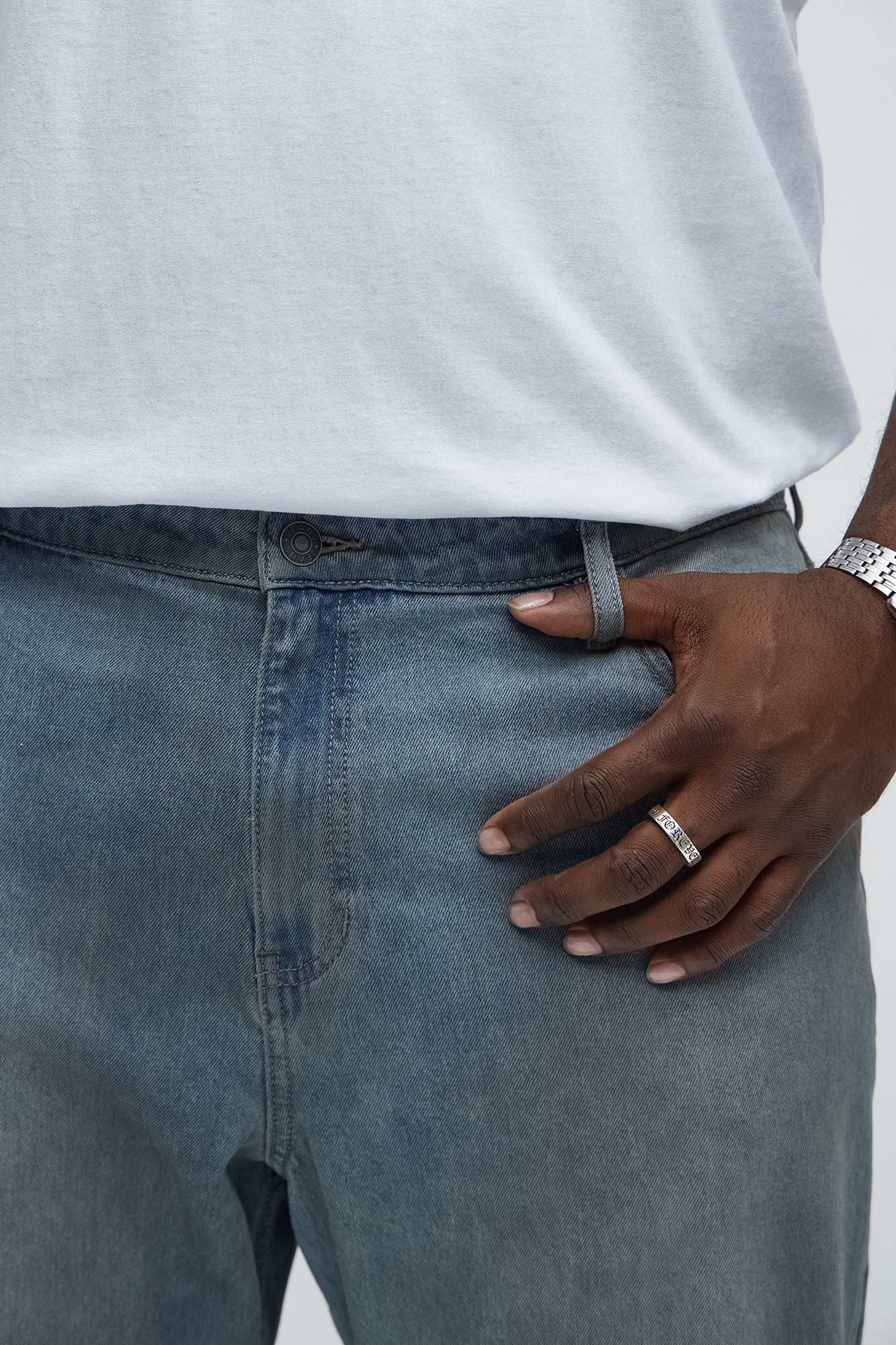 Roll Out Ripped Straight Jeans - Light Blue Wash - Image 7