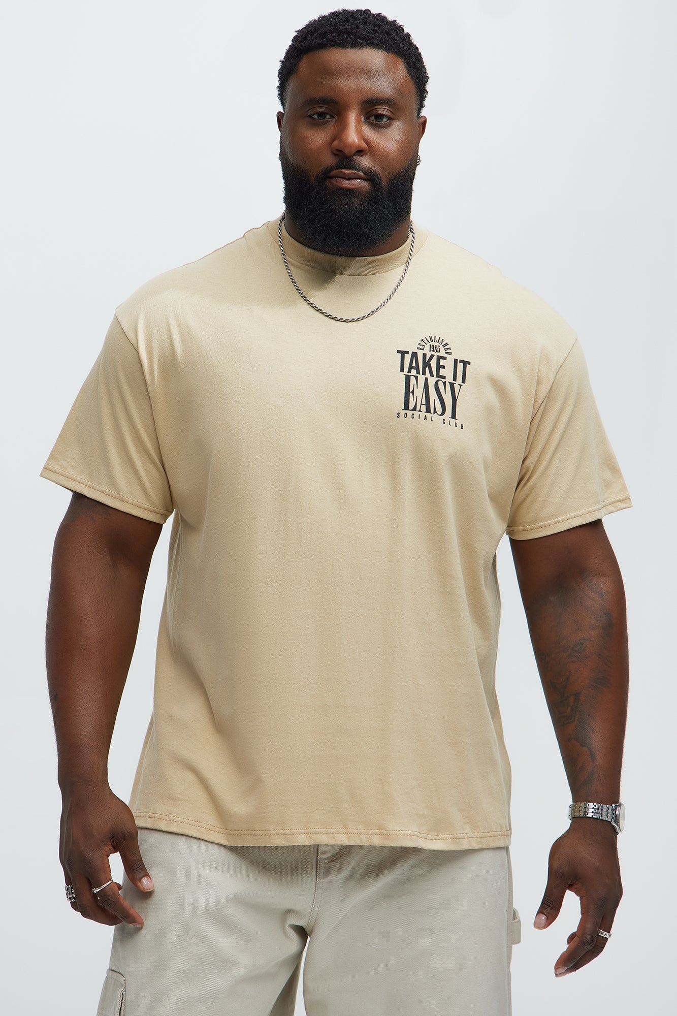 Take It Easy Relax Short Sleeve Tee - Sand - Image 6