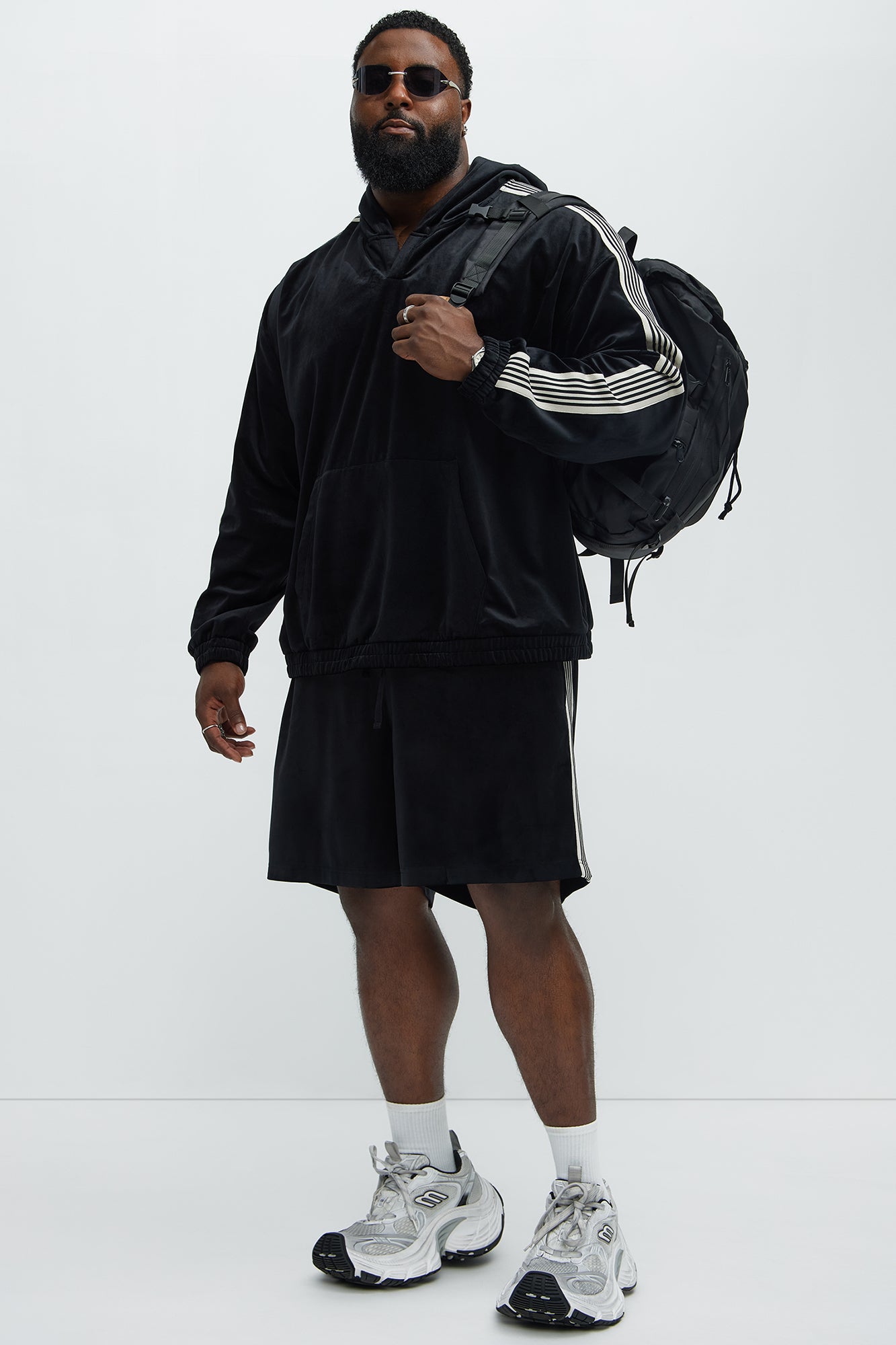 Like You Do Velour Oversized Hoodie - Black - Image 6