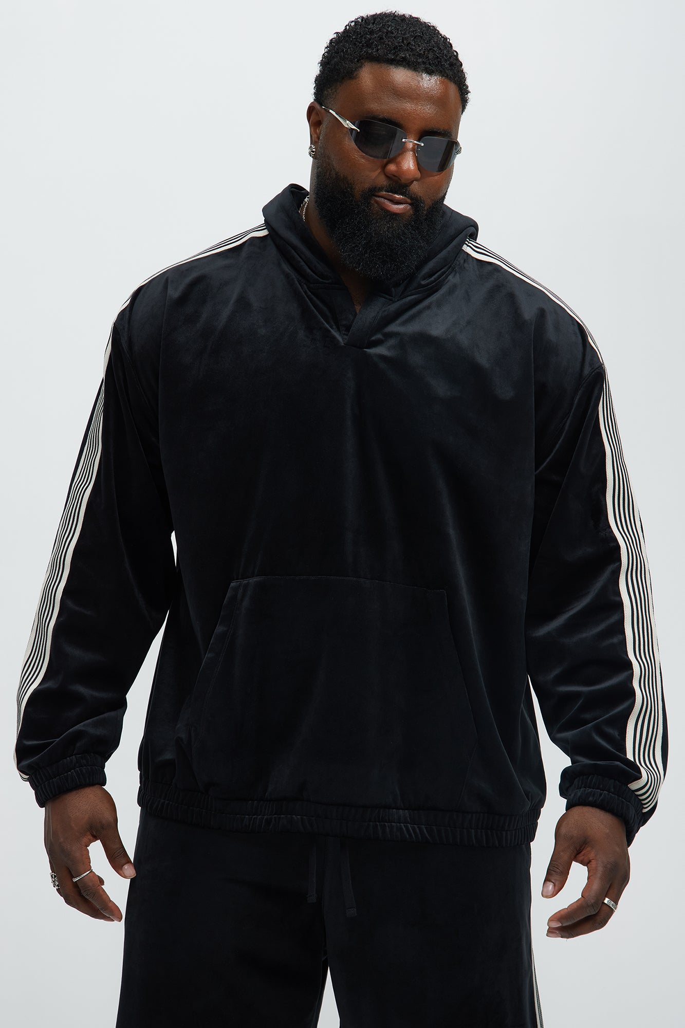 Like You Do Velour Oversized Hoodie - Black - Image 5