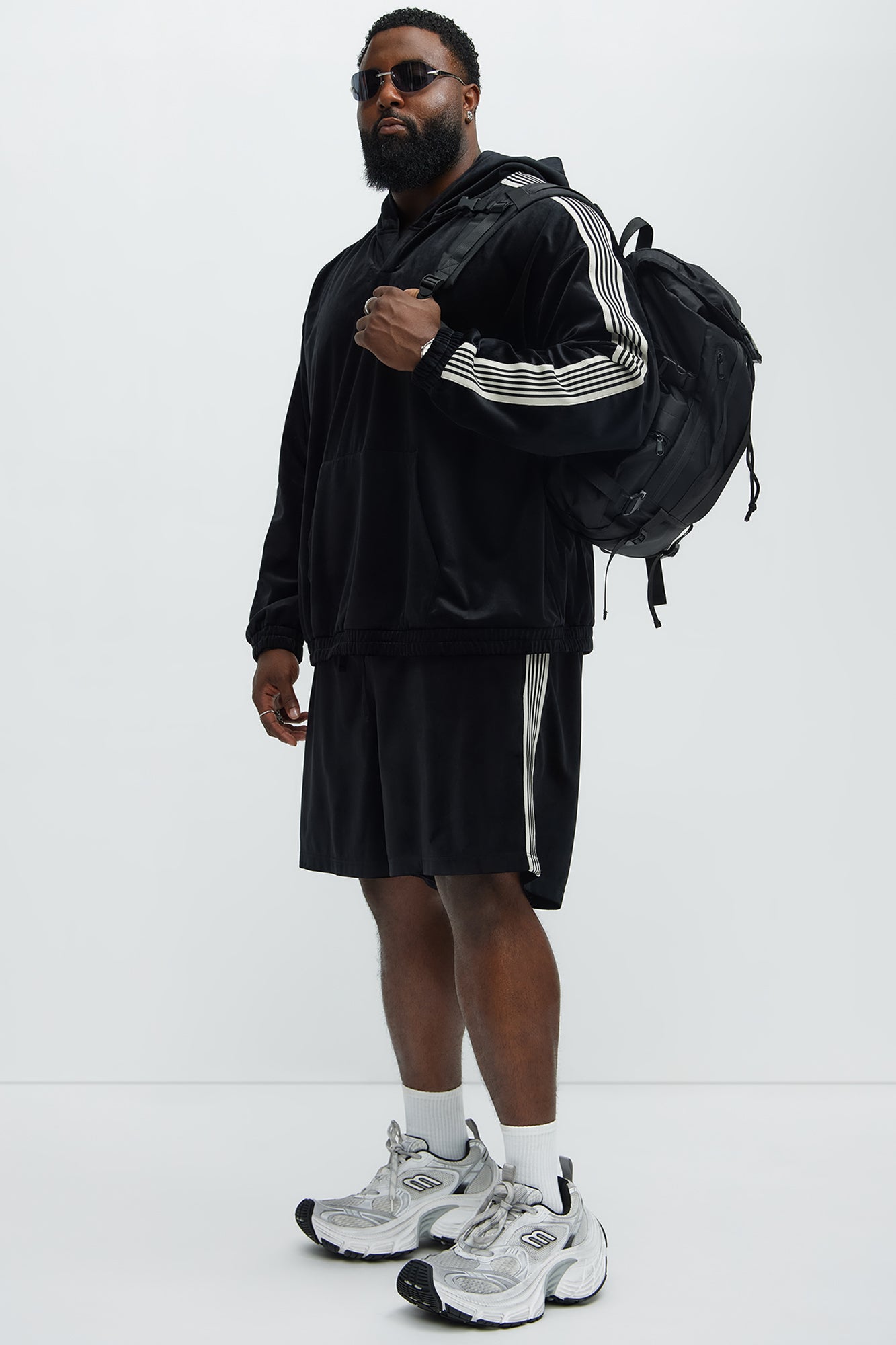 Like You Do Velour Relaxed Shorts - Black - Image 7