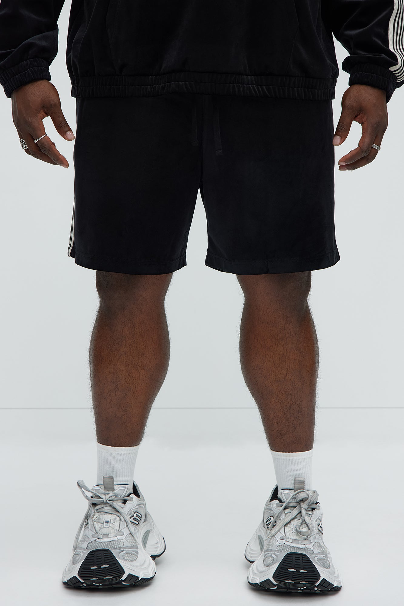 Like You Do Velour Relaxed Shorts - Black - Image 6