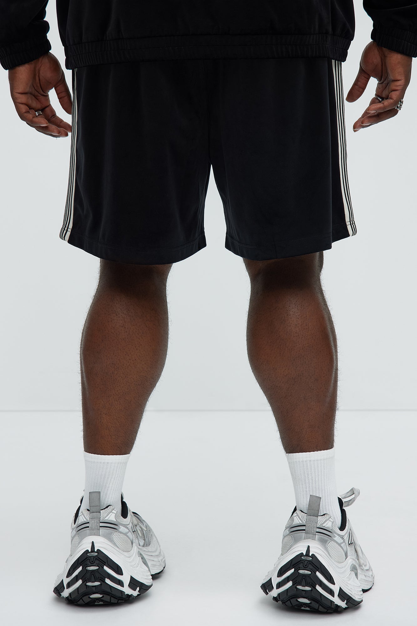 Like You Do Velour Relaxed Shorts - Black - Image 9