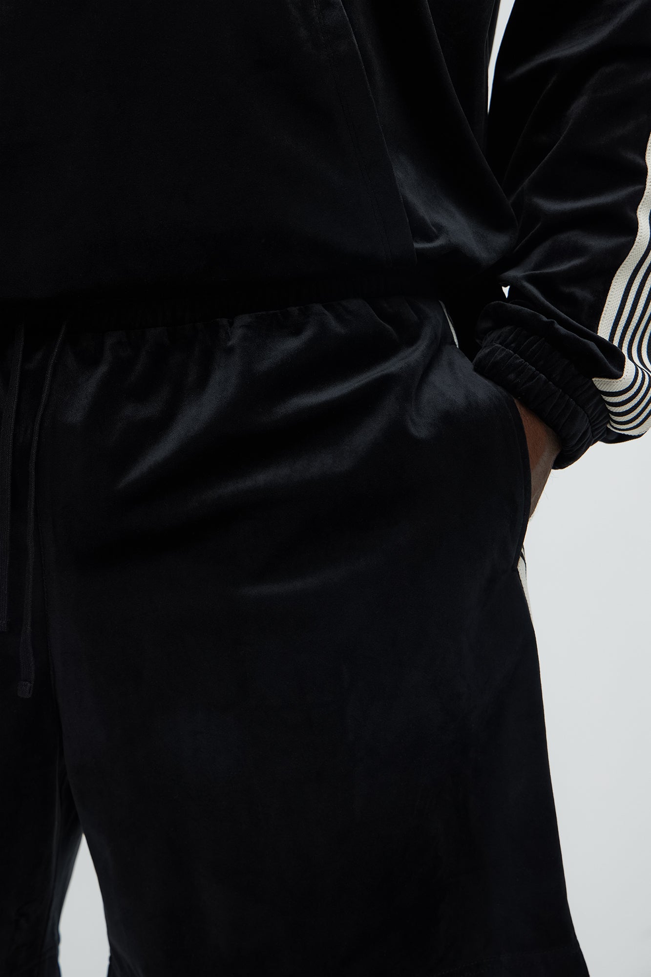 Like You Do Velour Relaxed Shorts - Black - Image 8