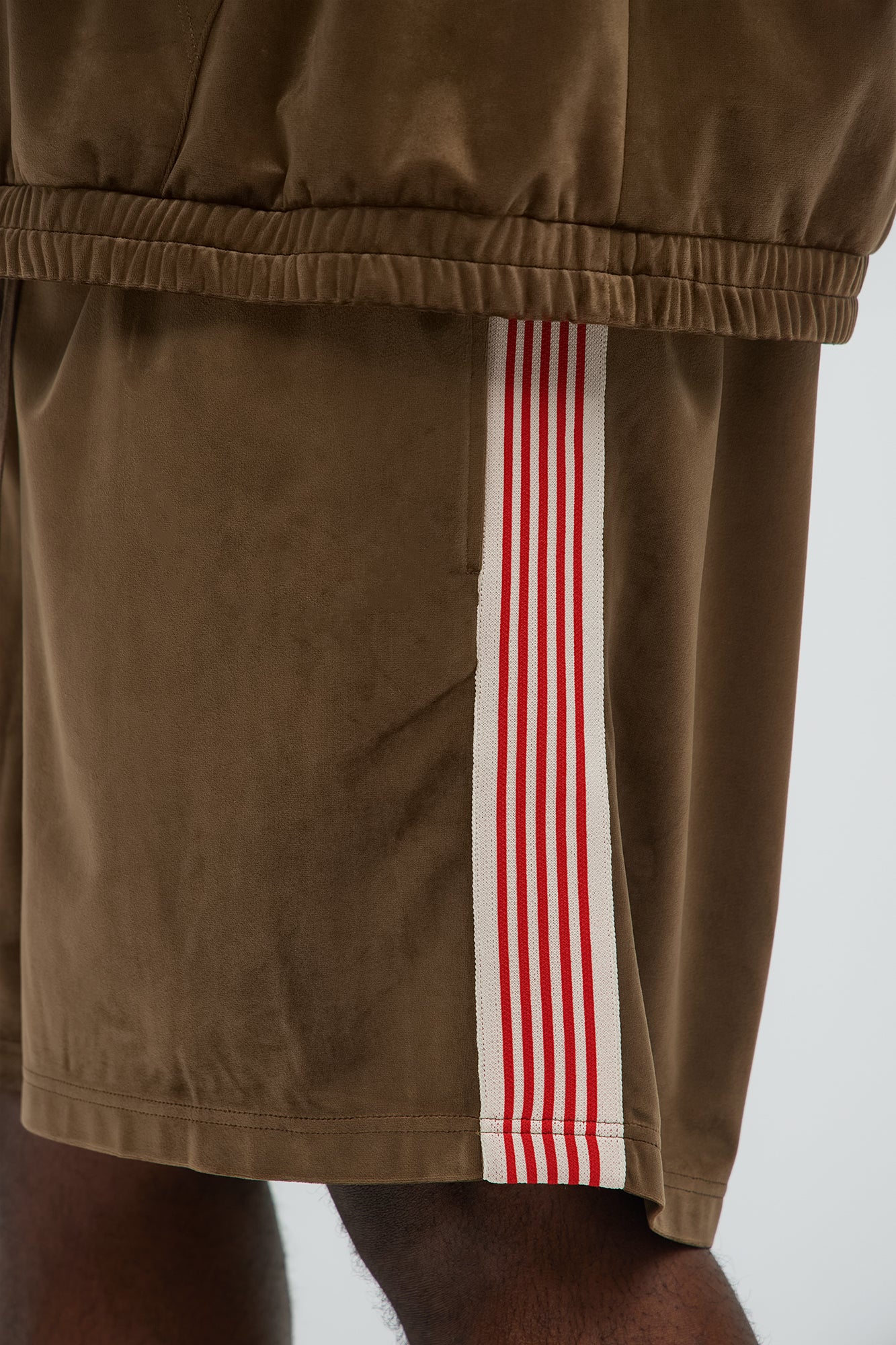 Like You Do Velour Relaxed Shorts - Brown - Image 8