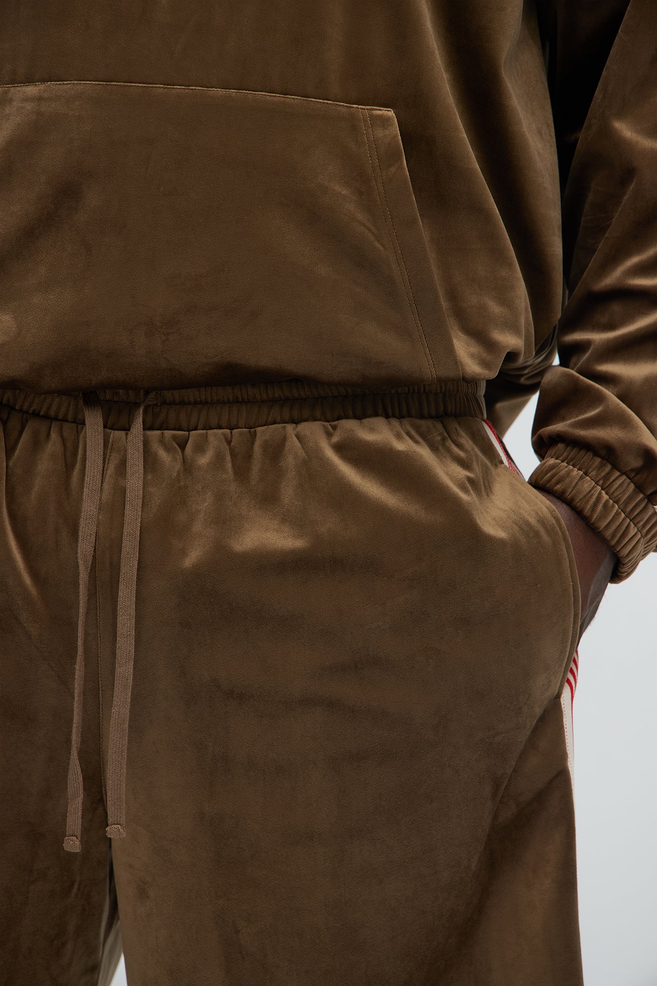 Like You Do Velour Relaxed Shorts - Brown - Image 9