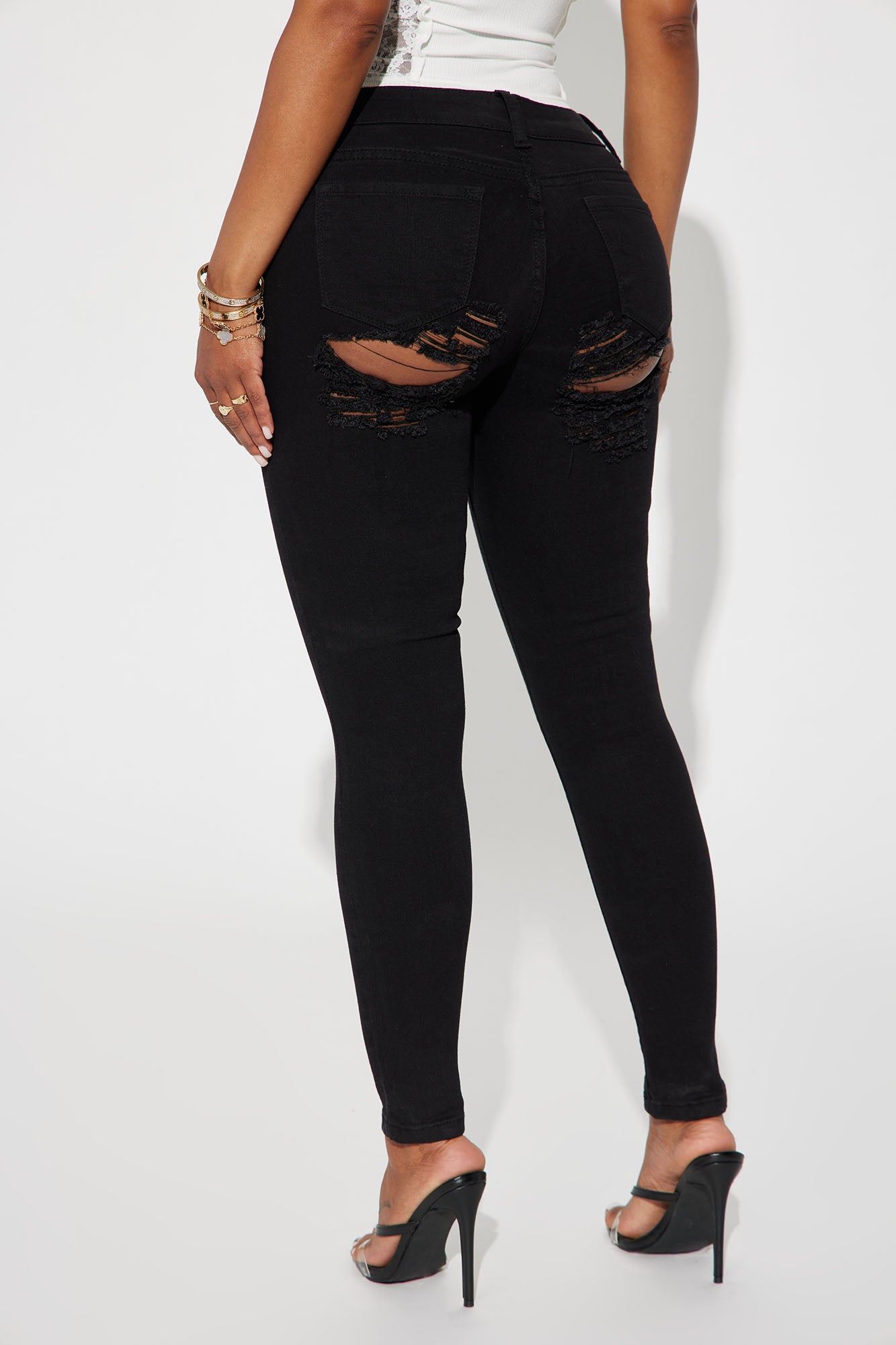 All The Booty Ripped Skinny Jeans - Black - Image 5