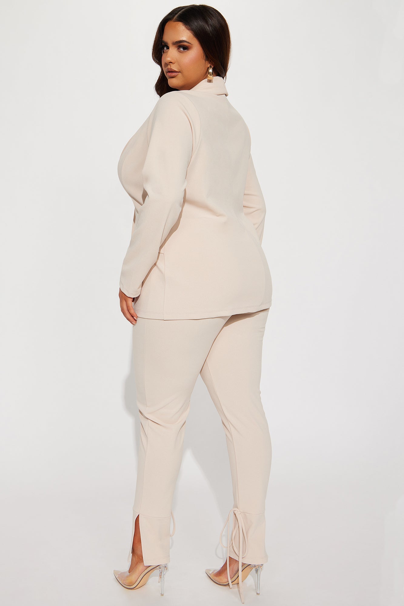 Head Of The Table Pant Suit - Taupe - Image 7