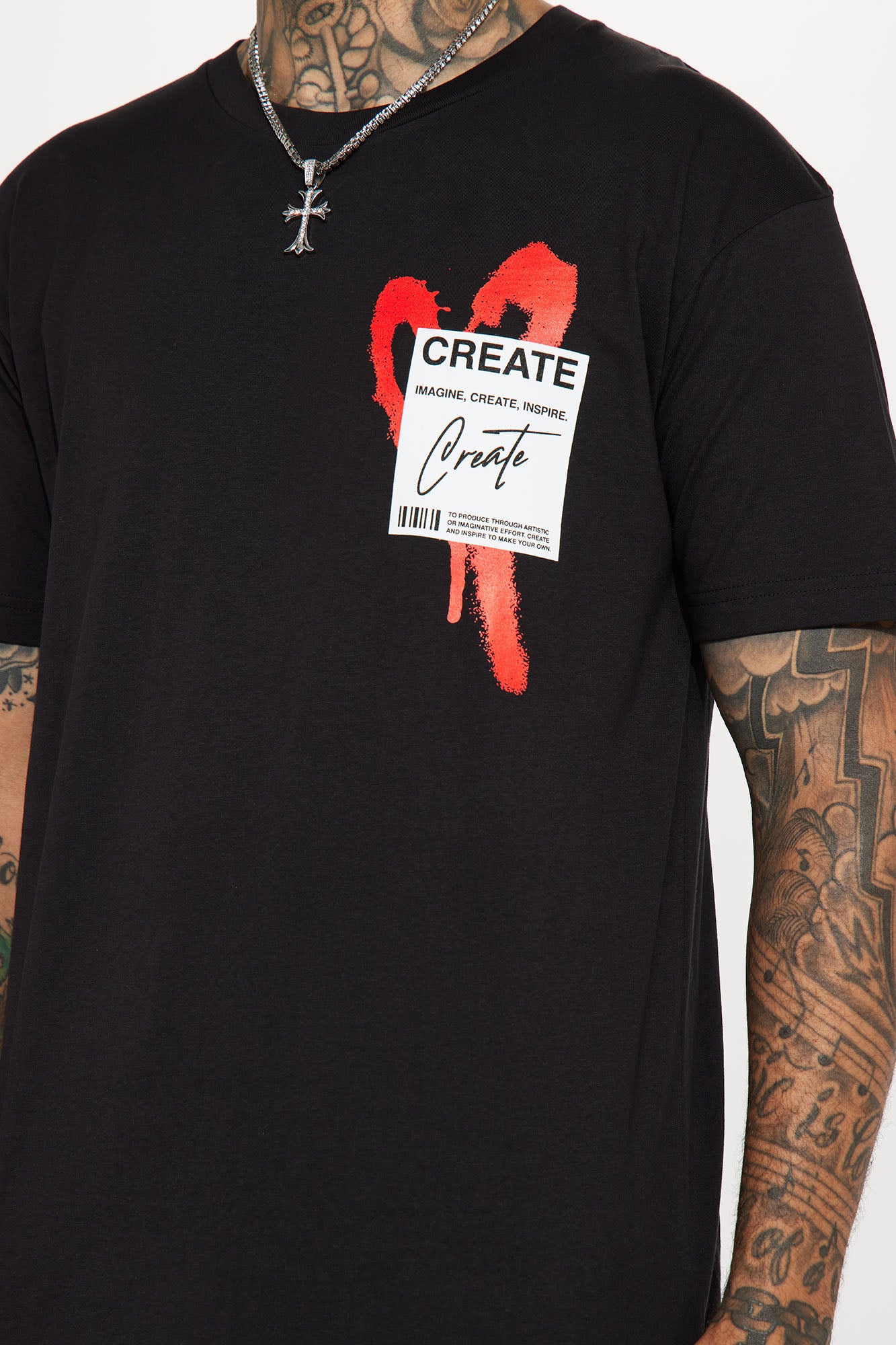 Create Love Short Sleeve Tee - Black - Image 5