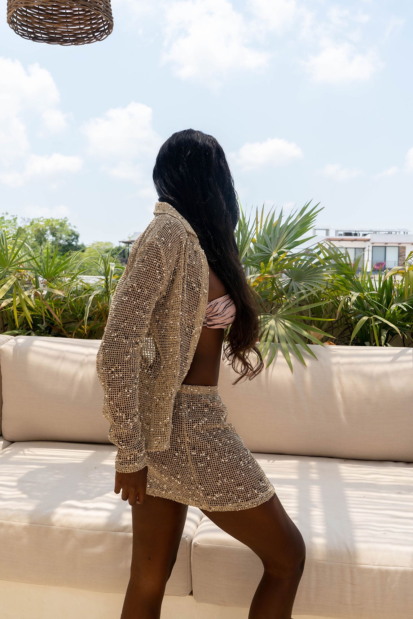 Playa Vista Crochet Cover Up Skirt - Brown/combo - Image 5