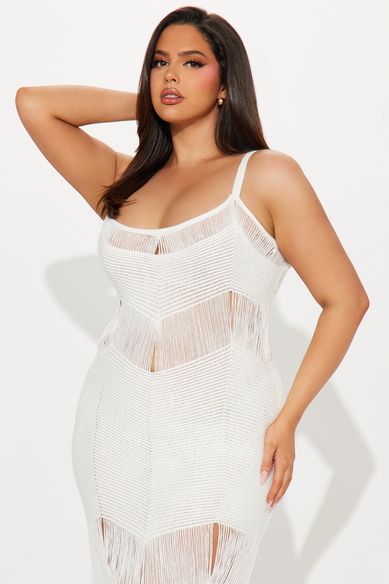 Ocean Front Knit Maxi Dress - White - Image 5