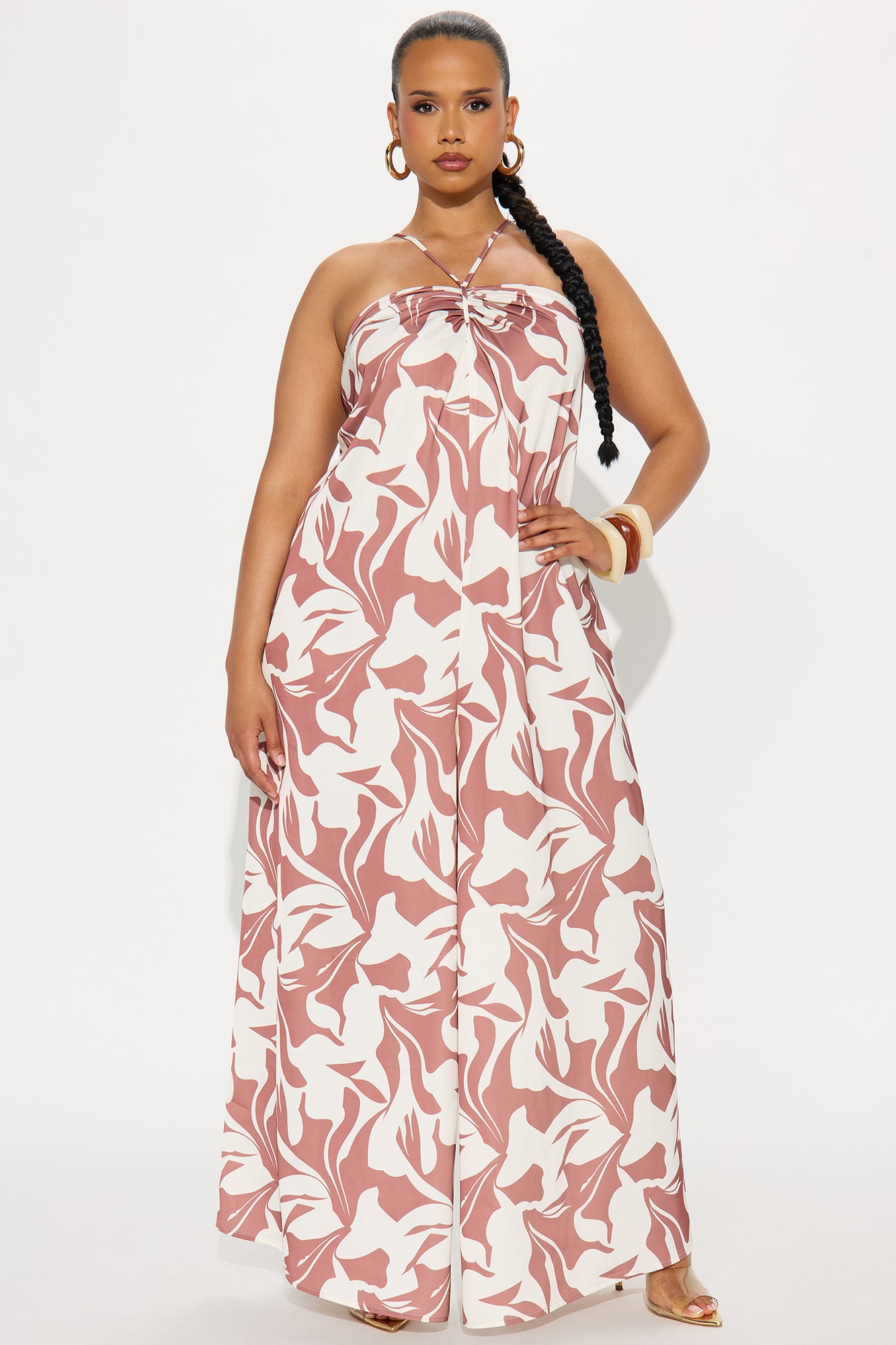 Freesia Satin Jumpsuit - Marsala - Image 4