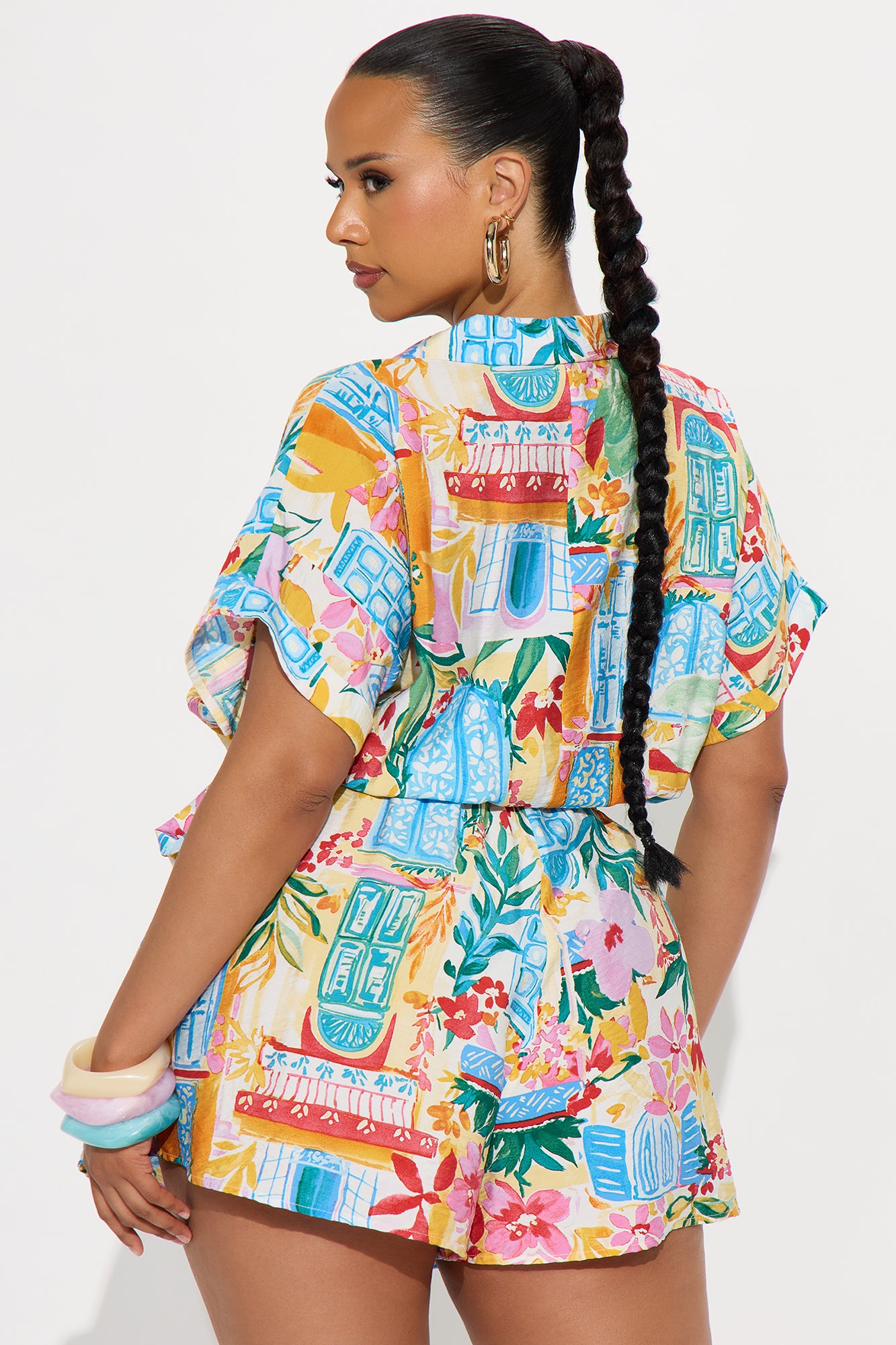 Cruise Cutie Button Up Romper - Blue/combo - Image 6