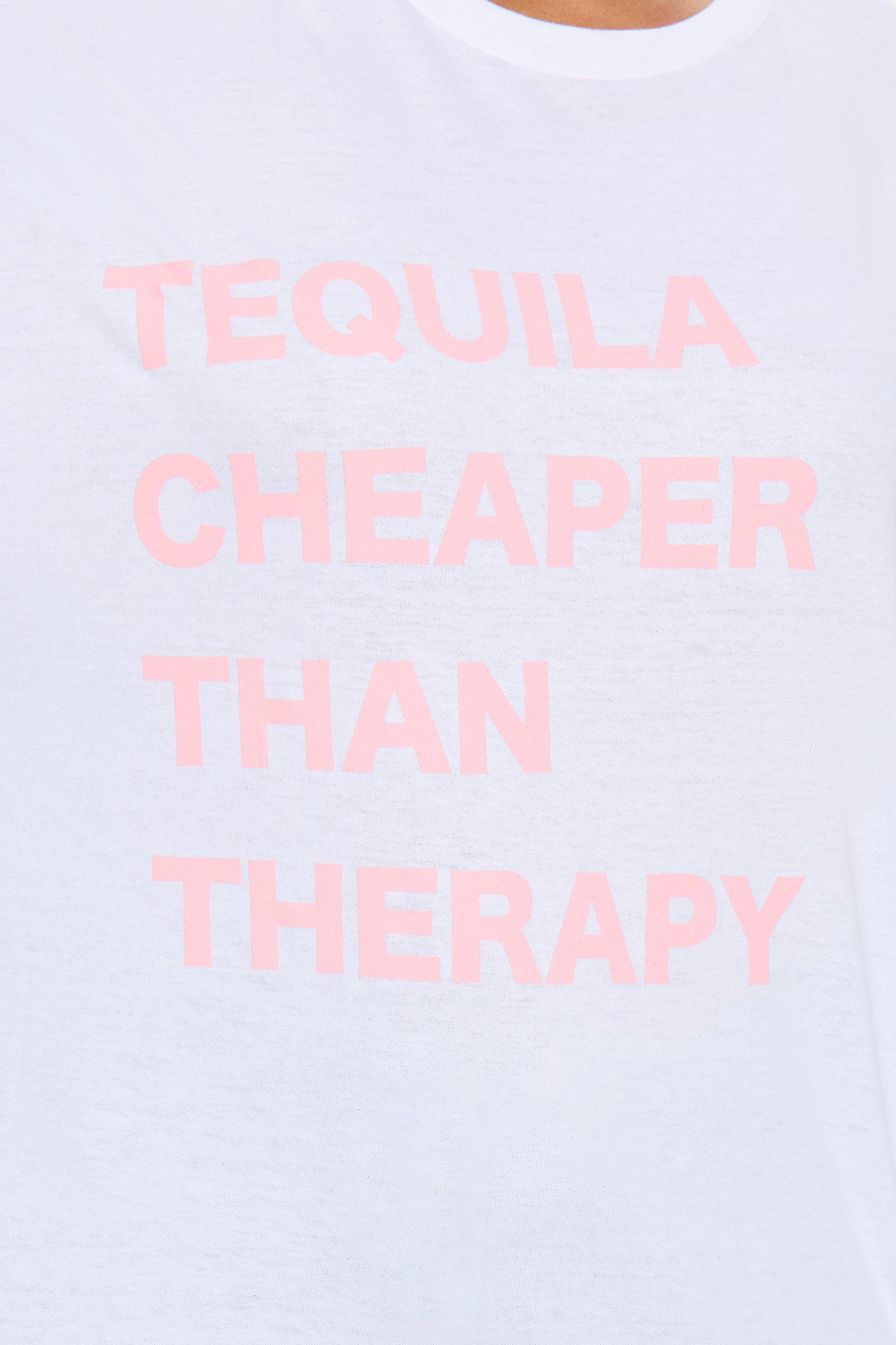 Tequila Cheaper Than Therapy Oversized Tee - White - Image 5