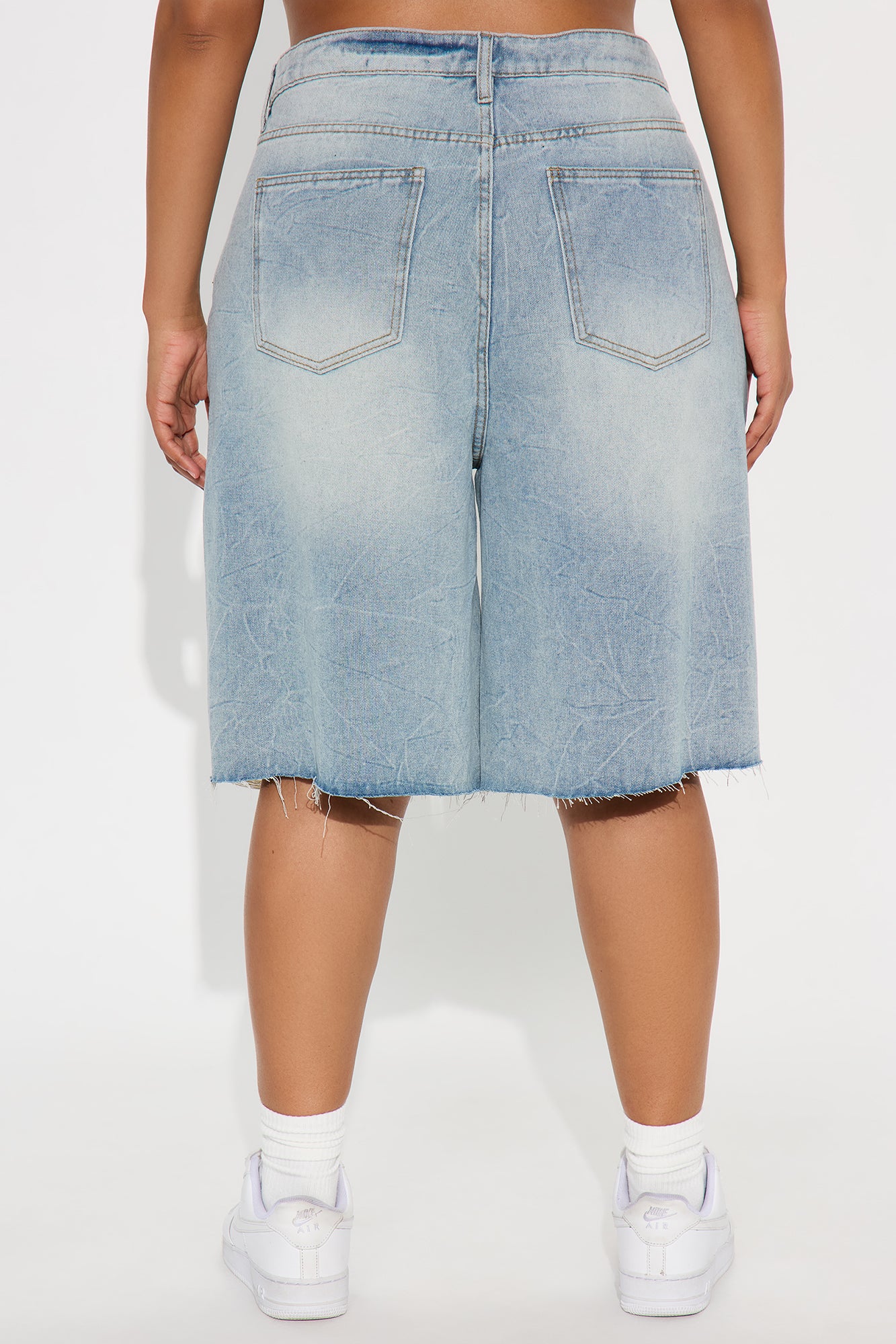 Watch Me Go Ripped Denim Shorts - Vintage Wash - Image 6