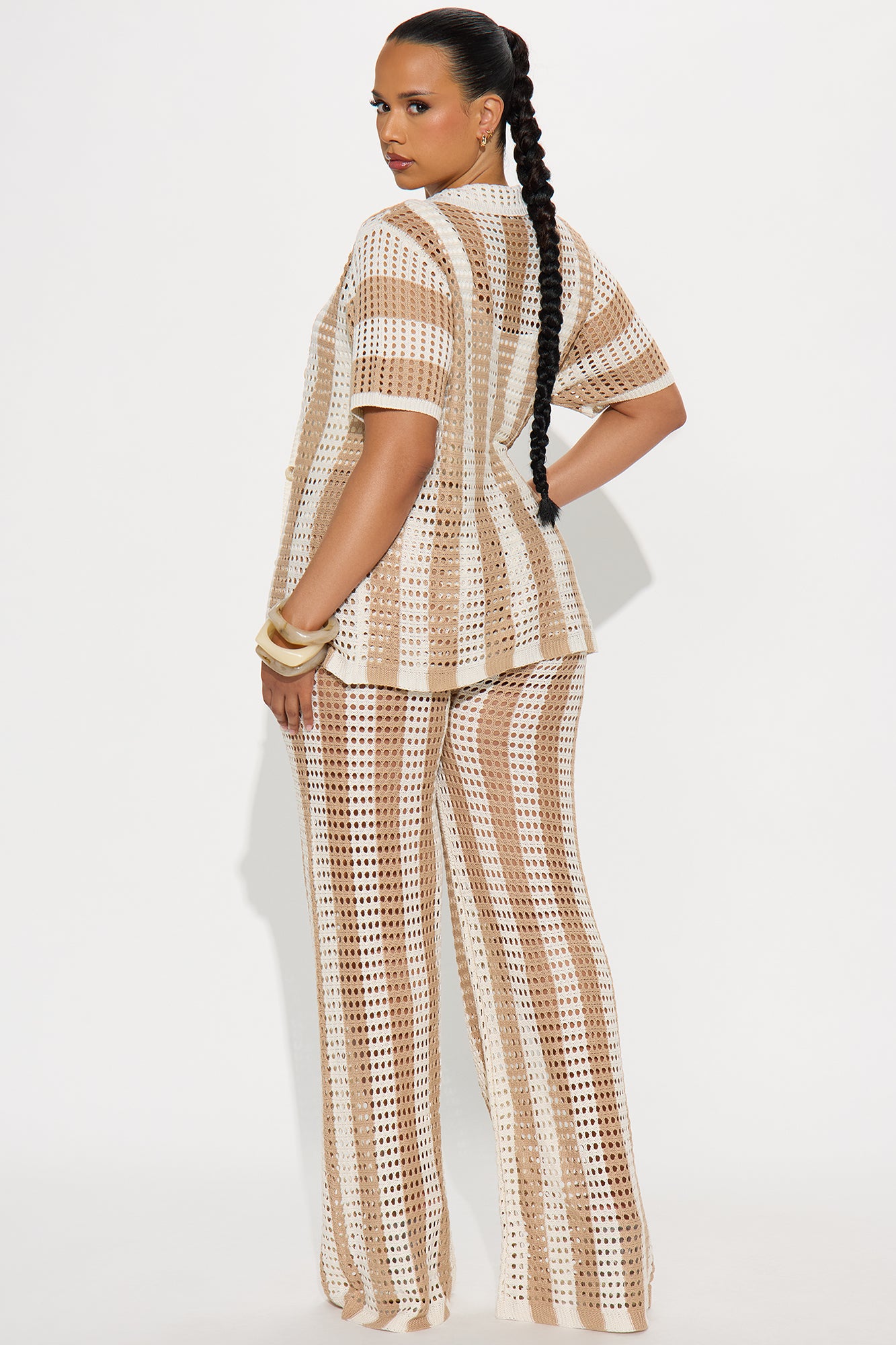 Hayden Crochet Pant Set - Taupe/combo - Image 6