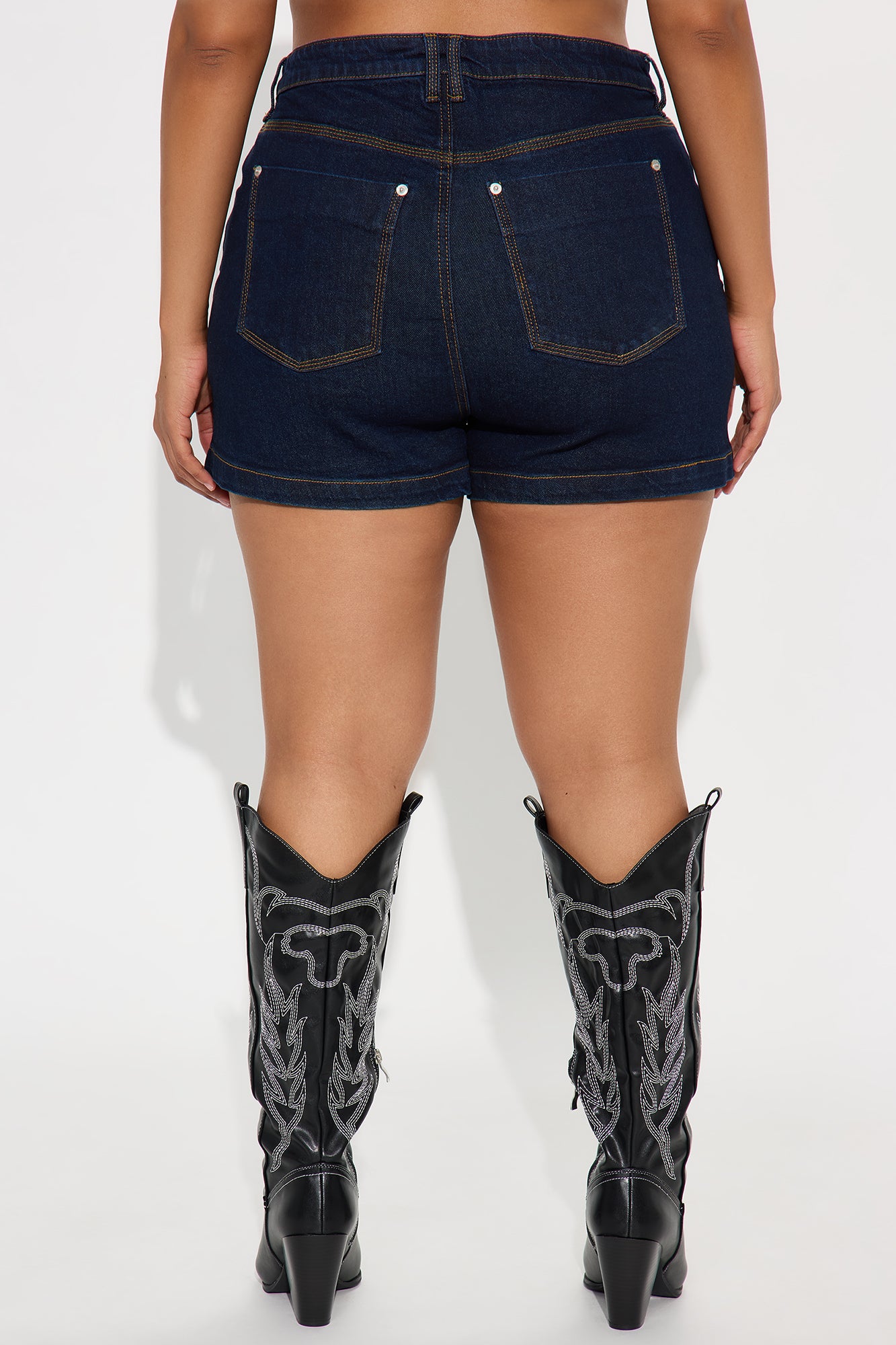 Tay High Rise Utility Denim Shorts - Dark Wash - Image 6