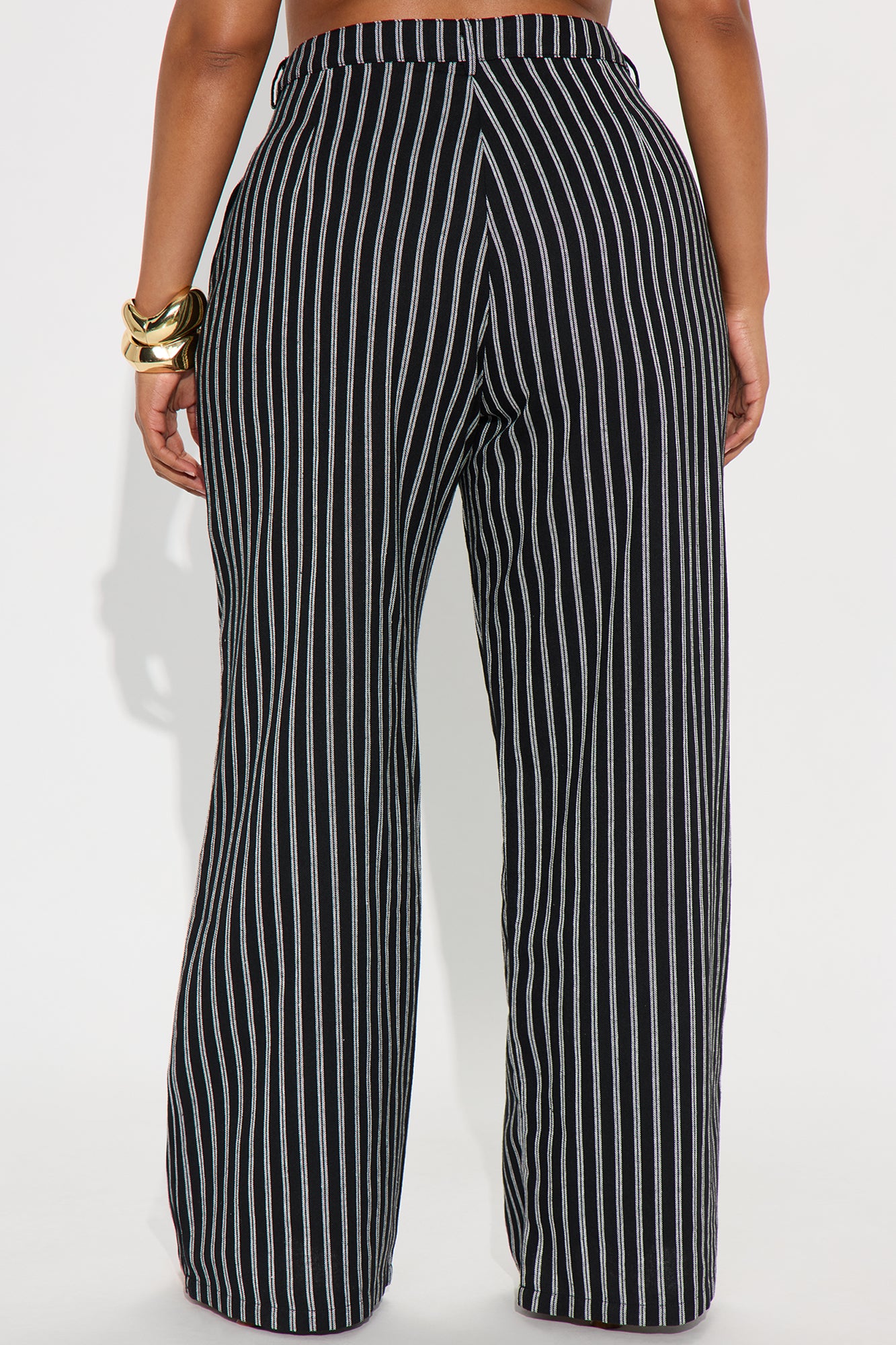 Yacht Club Linen Wide Leg Pant - Black/White - Image 6