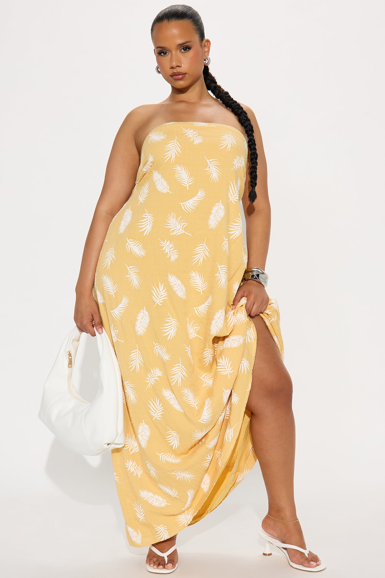 Camille Linen Maxi Flowy Dress - Yellow - Image 4