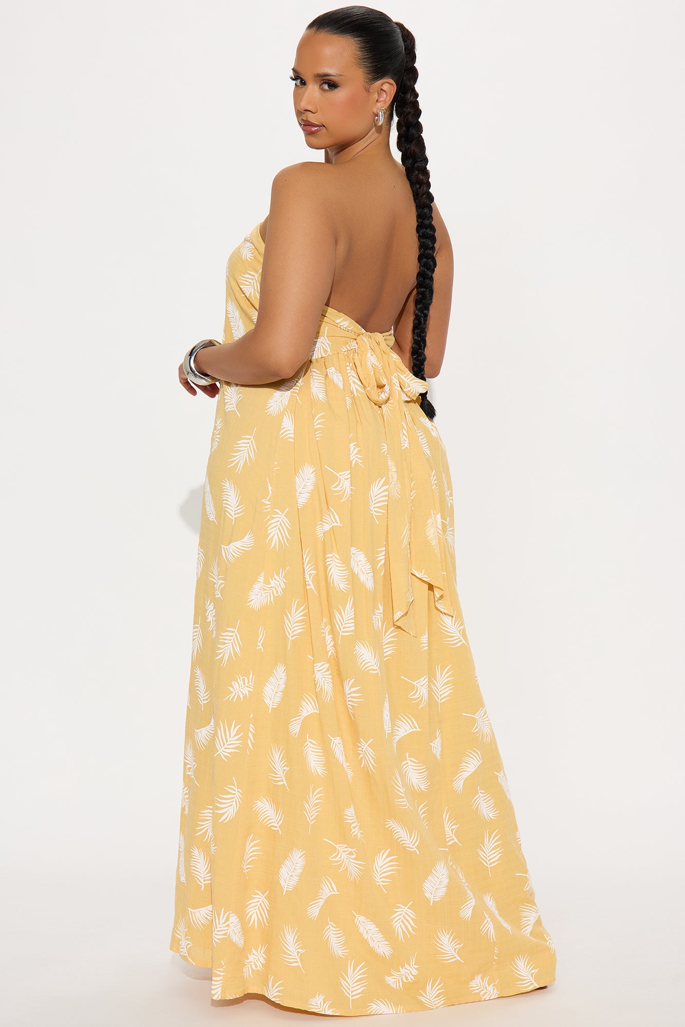Camille Linen Maxi Flowy Dress - Yellow - Image 6