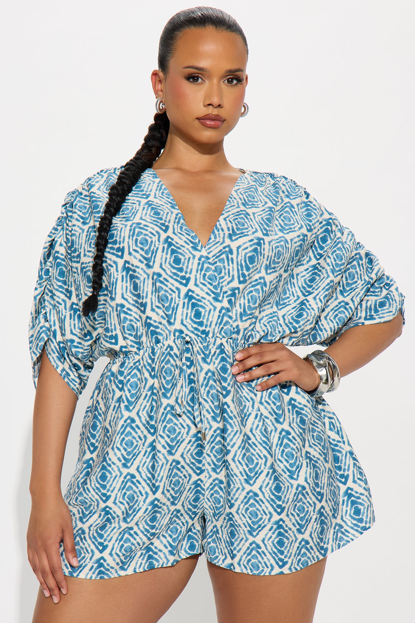 Wildflower Textured Romper - Blue/combo - Image 5