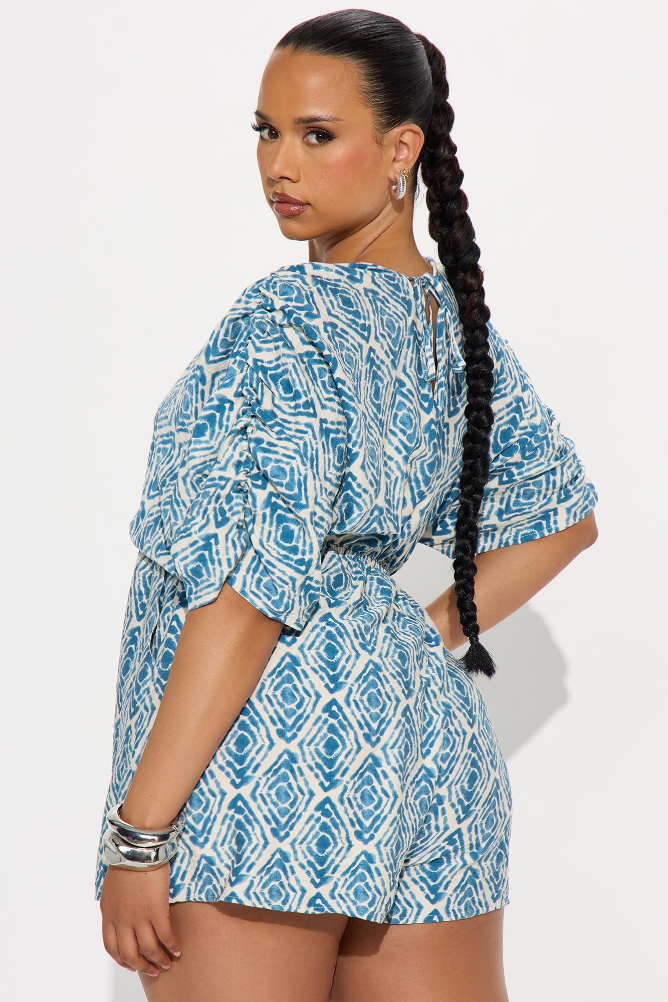 Wildflower Textured Romper - Blue/combo - Image 6